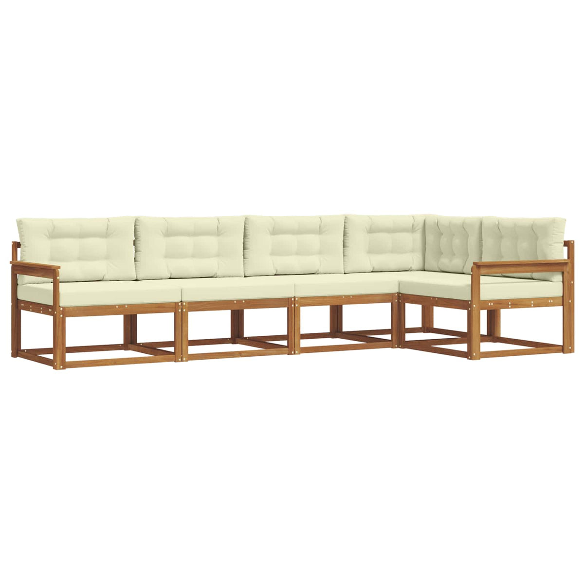 Outdoor-Sofagarnitur 5 stk. Natur und Creme
