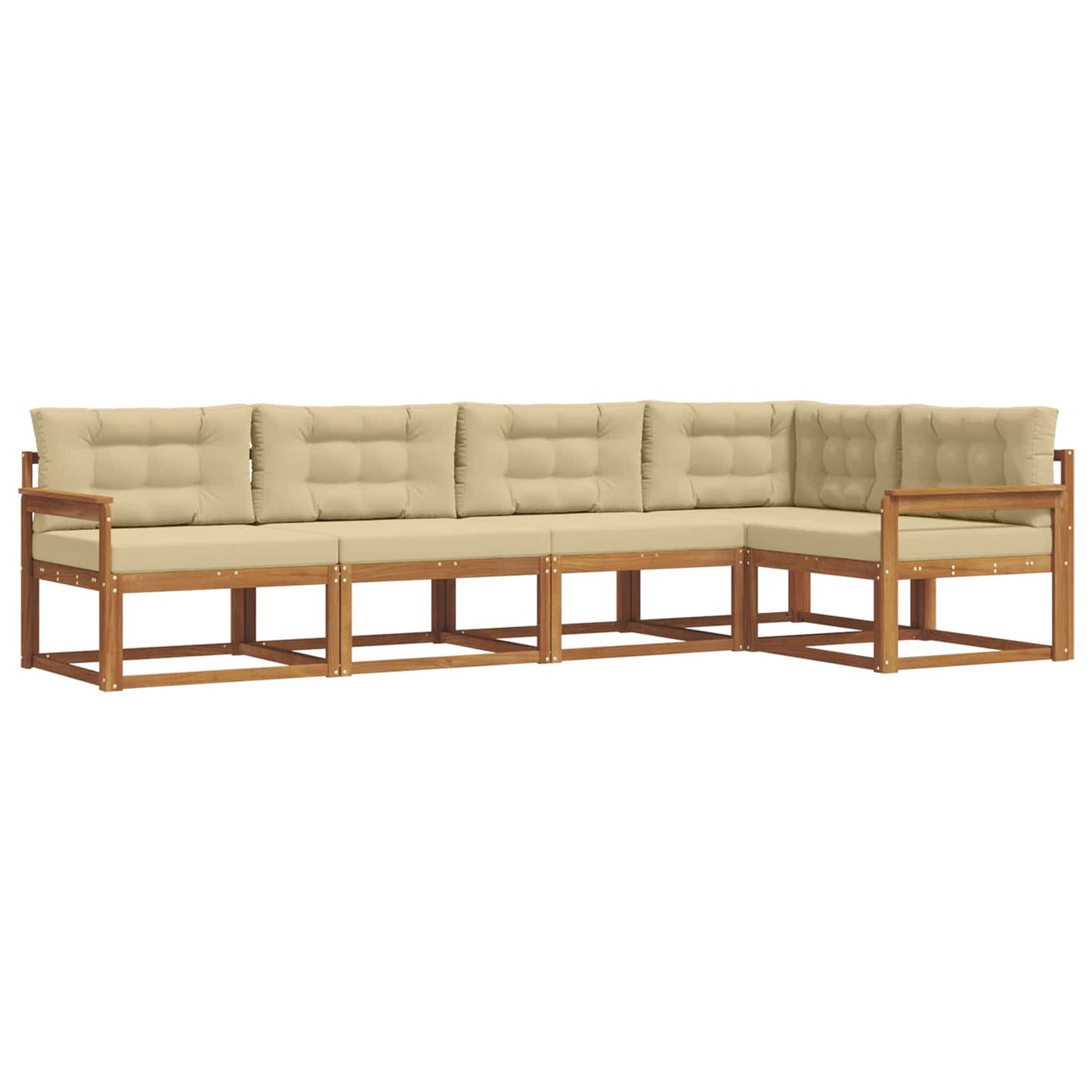 Outdoor-Sofagarnitur 5 stk. Natur und Beige