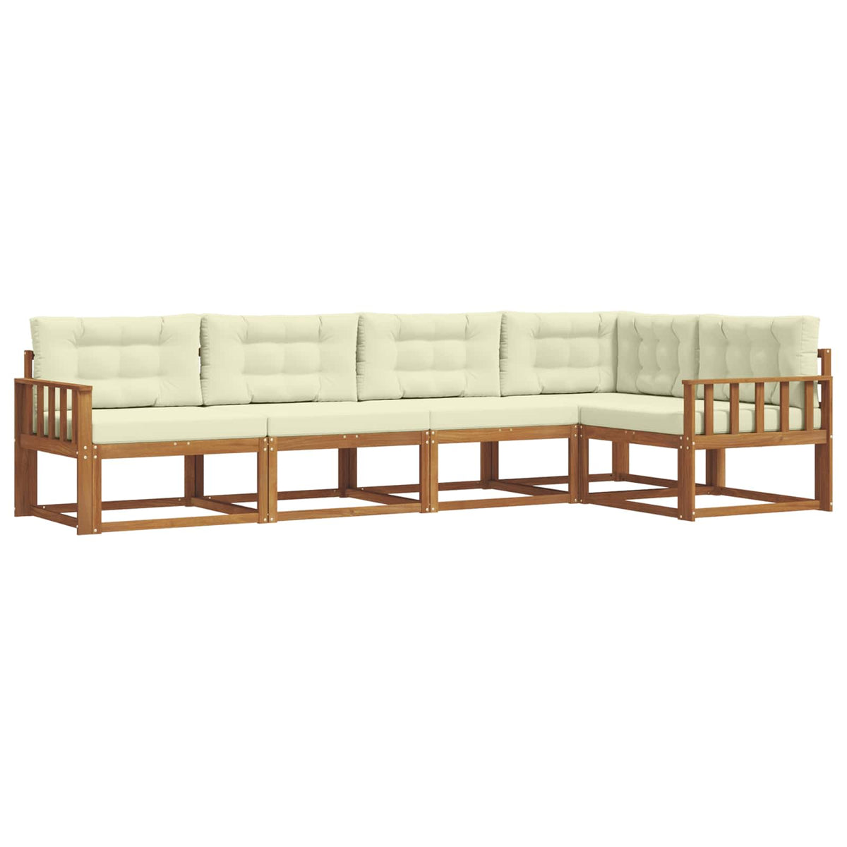 Outdoor-Sofagarnitur 5 stk. Natur und Creme