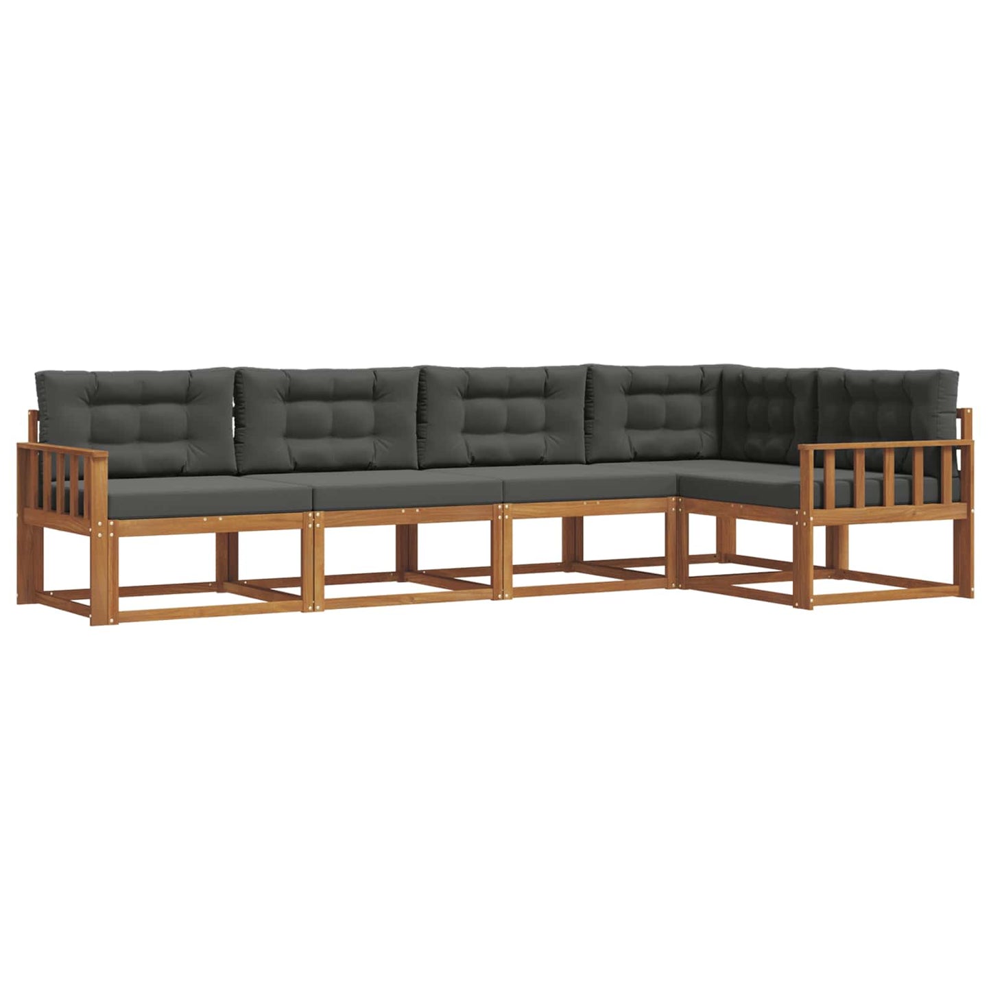 Outdoor-Sofagarnitur 5 stk. Natur und Anthrazit