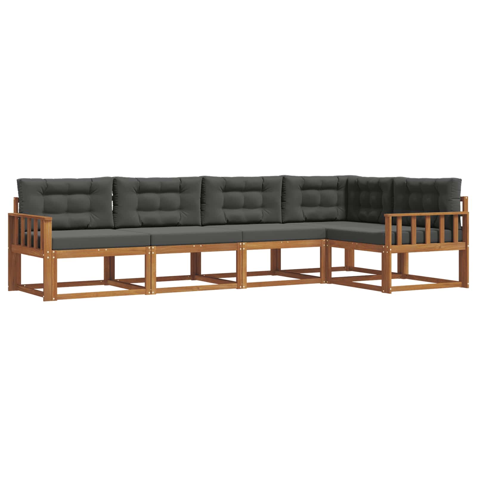 Outdoor-Sofagarnitur 5 stk. Natur und Anthrazit