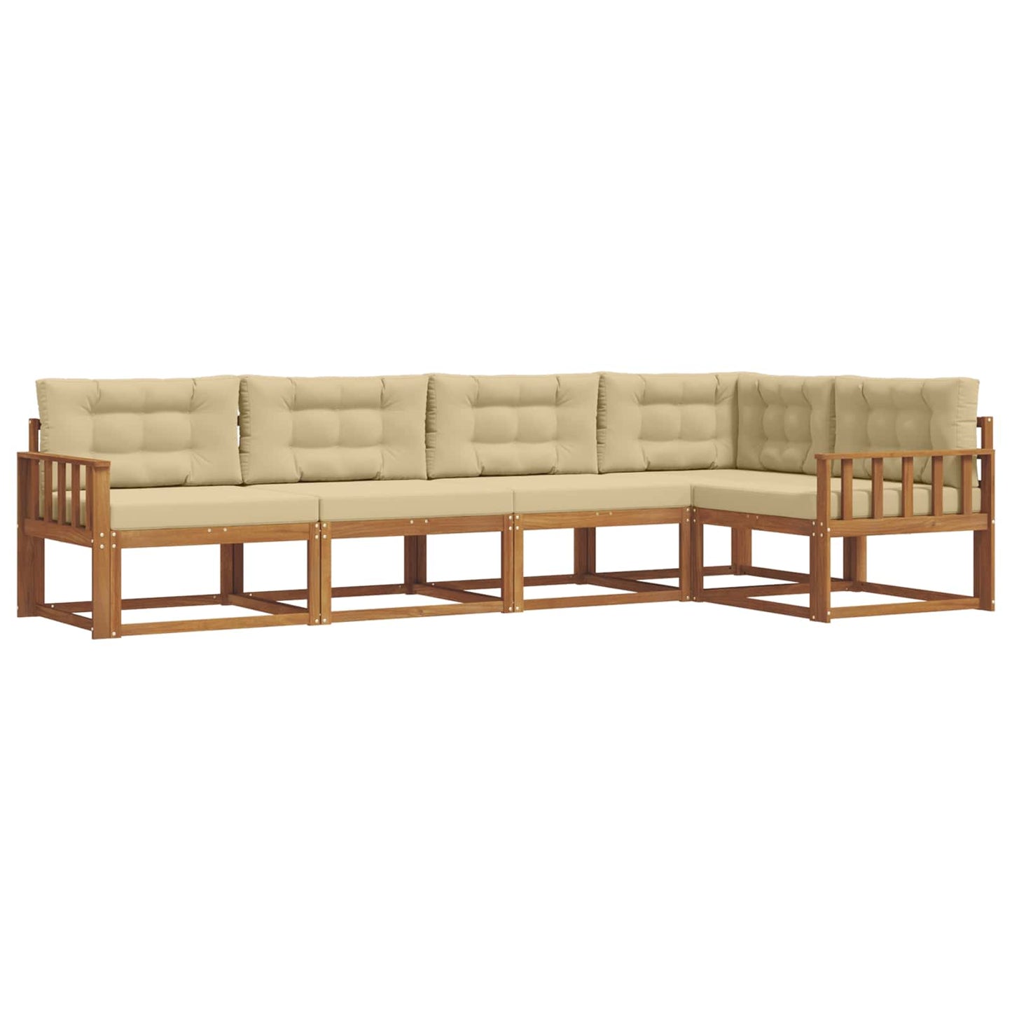Outdoor-Sofagarnitur 5 stk. Natur und Beige