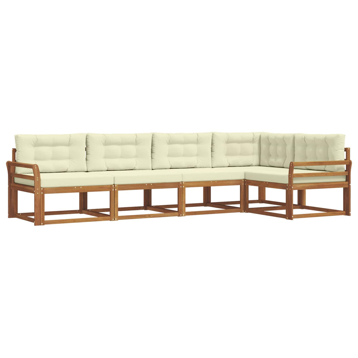 Outdoor-Sofagarnitur 5 stk. Natur und Creme