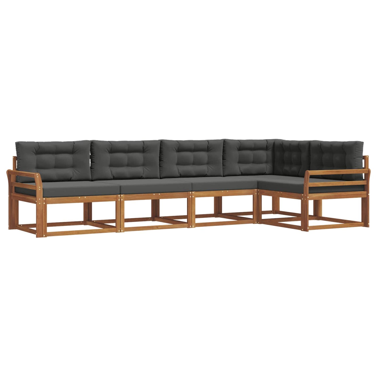 Outdoor-Sofagarnitur 5 stk. Natur und Anthrazit