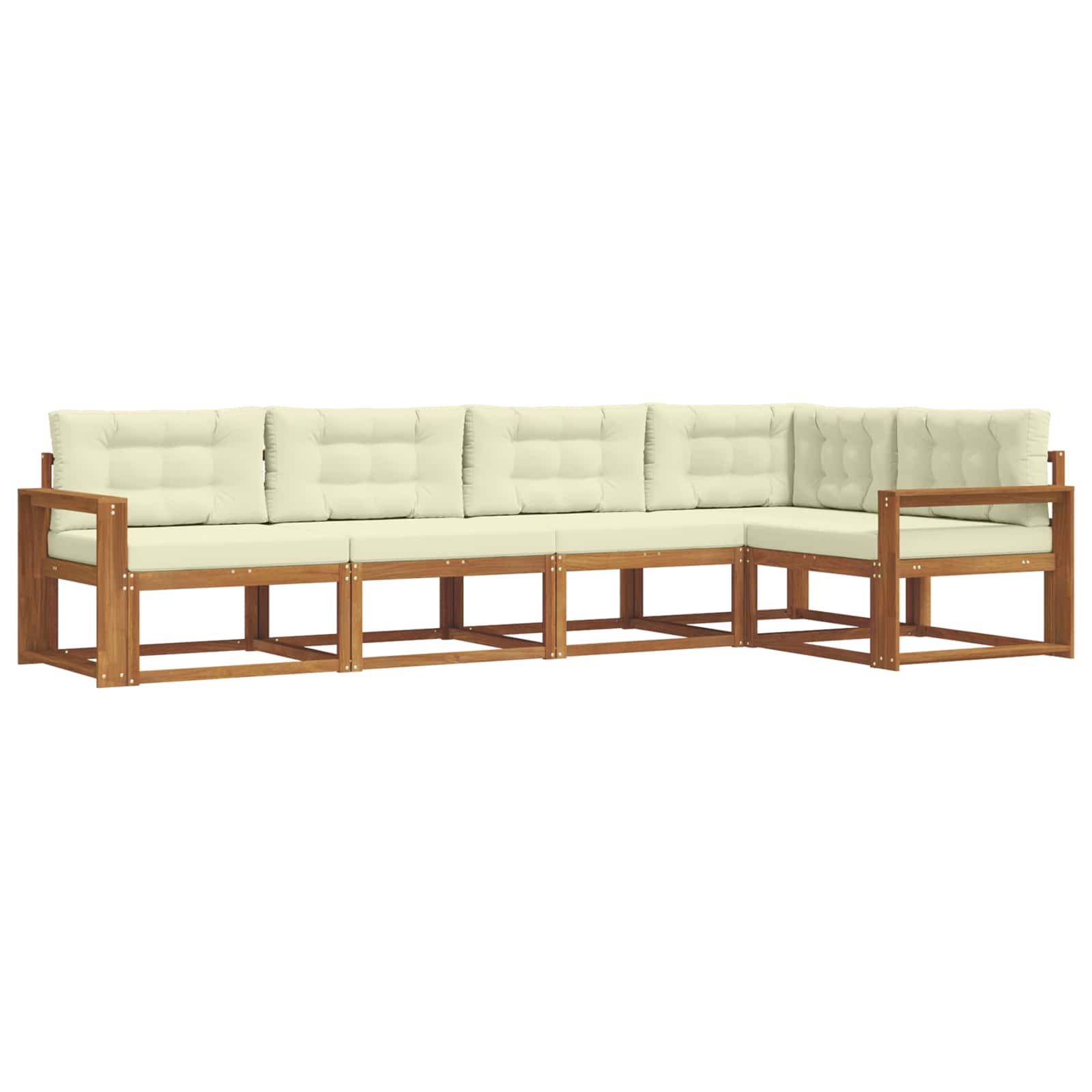 Outdoor-Sofagarnitur mit Kissen 5 pcs Natur und Creme