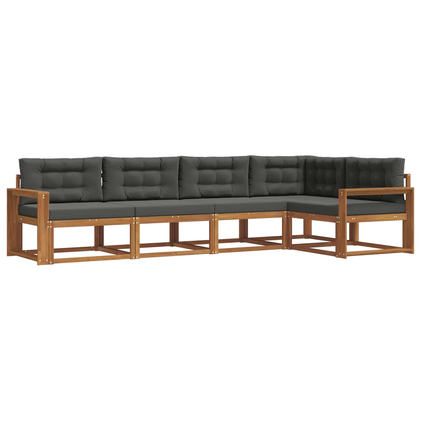 Outdoor-Sofagarnitur 5 stk. Natur und Anthrazit