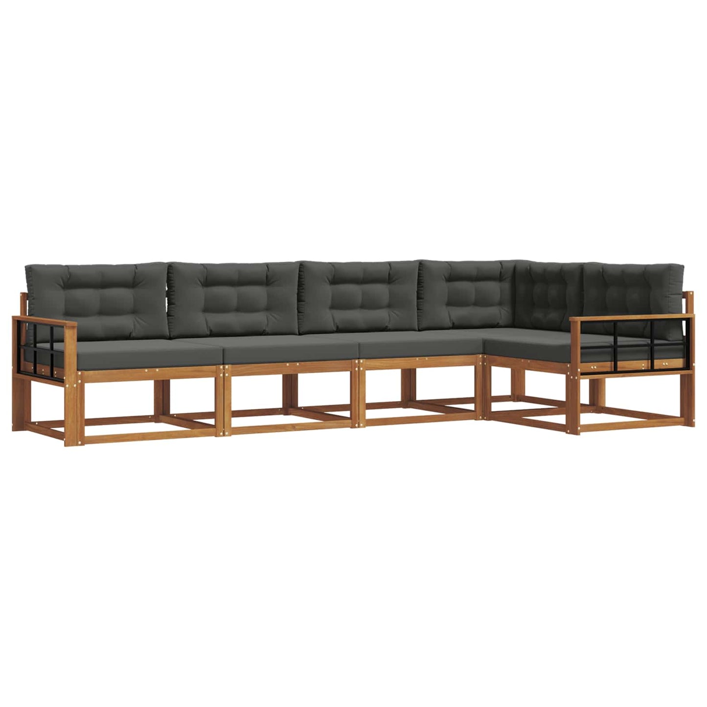 Outdoor-Sofagarnitur 5 stk. Natur und Anthrazit