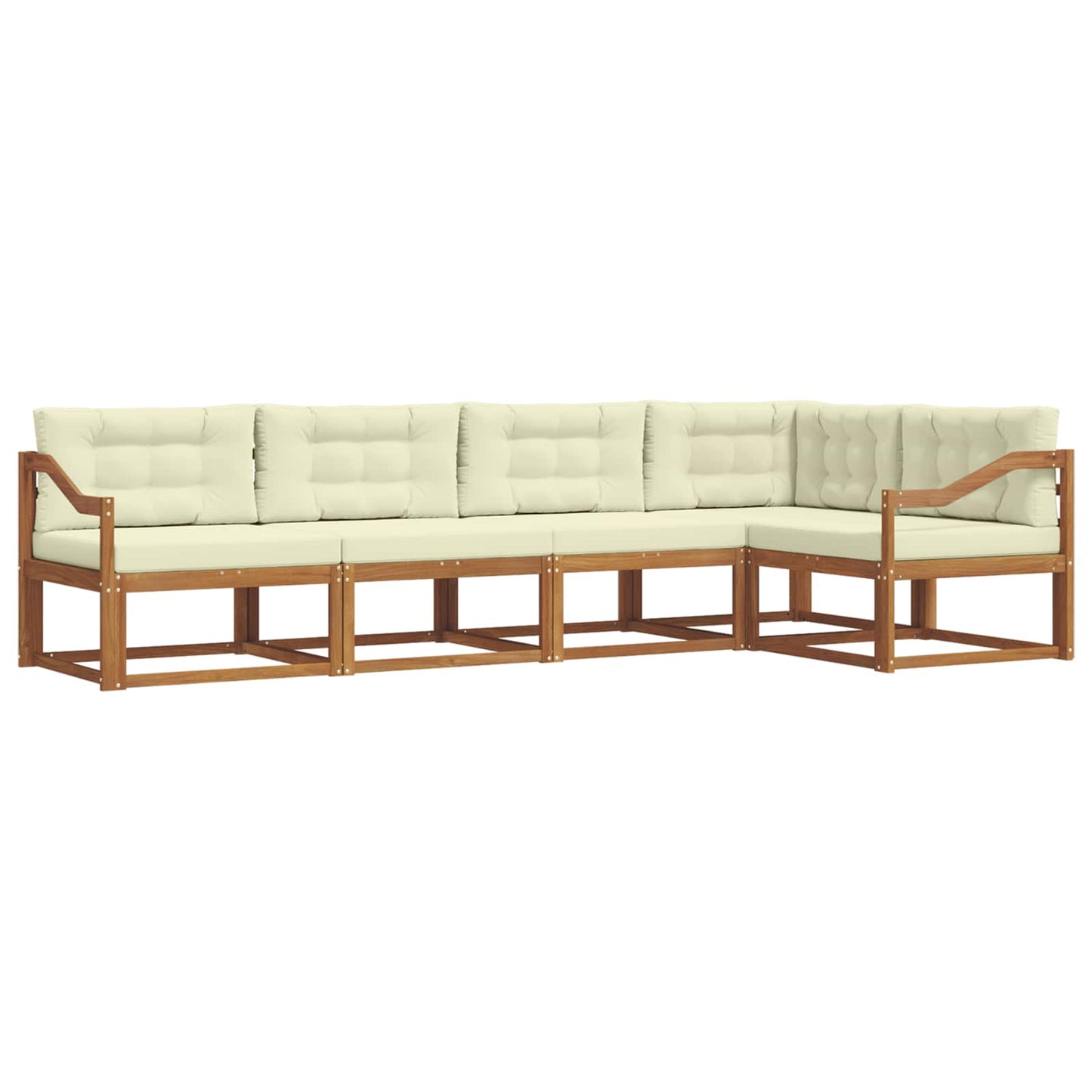 Outdoor-Sofagarnitur mit Kissen 5 pcs Natur und Creme