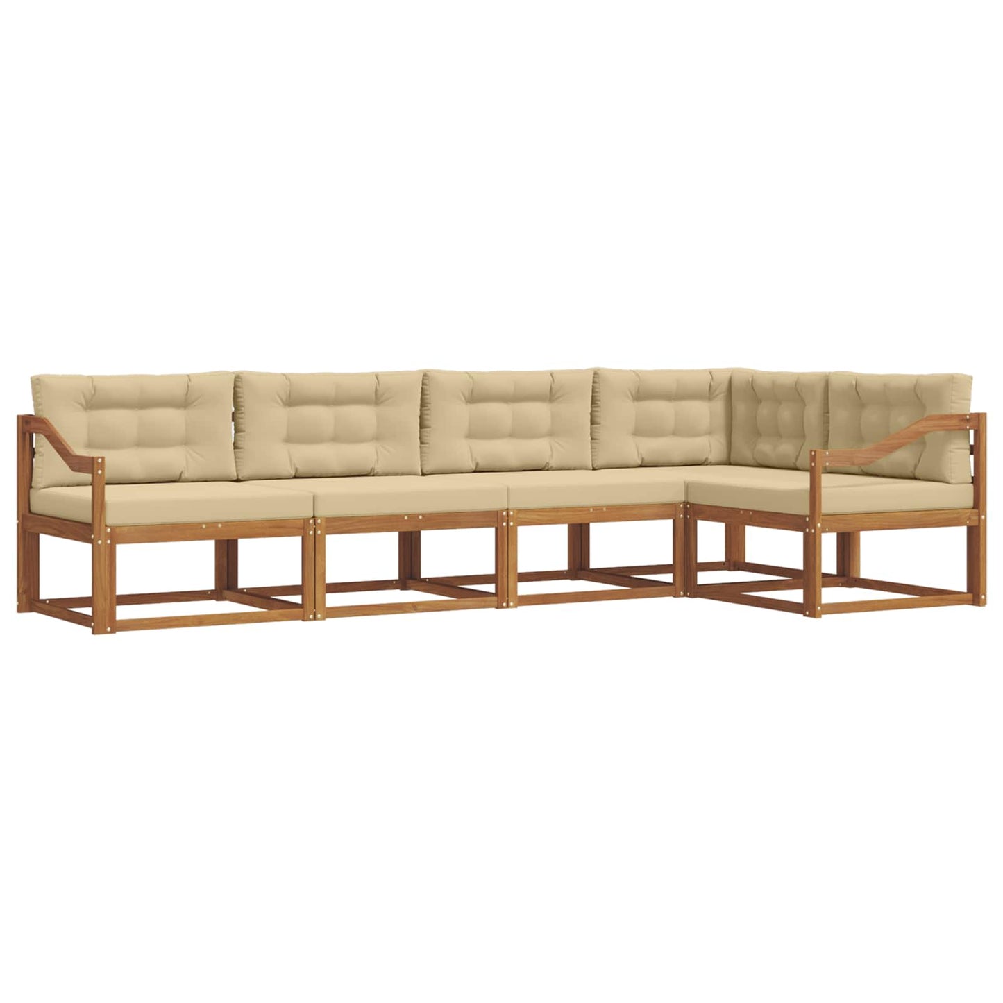 Outdoor-Sofagarnitur 5 stk. Natur und Beige