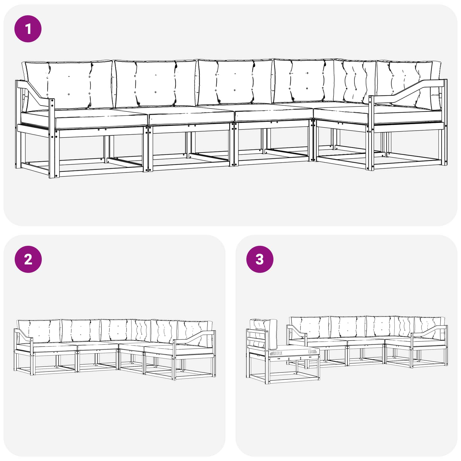 Outdoor-Sofagarnitur 5 stk. Natur und Beige