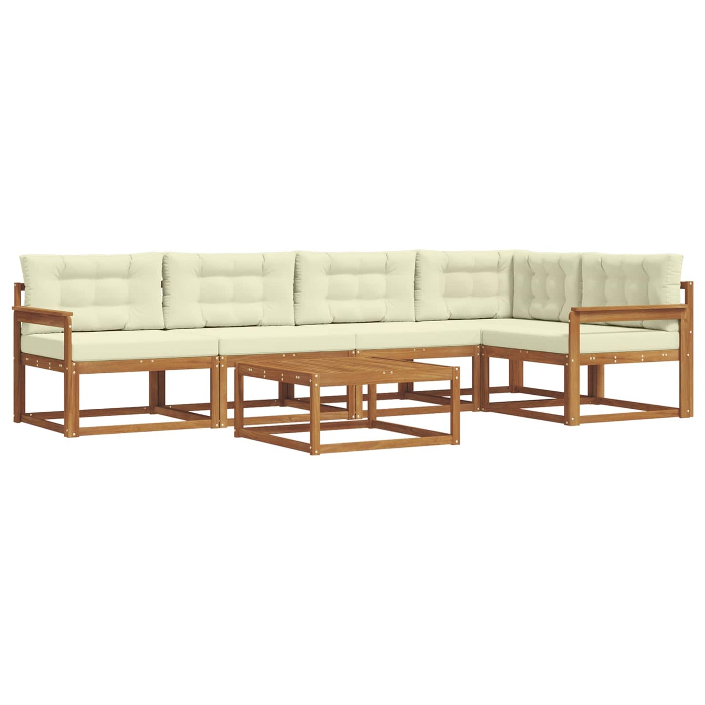 Outdoor-Sofagarnitur mit Kissen 6 pcs Natur und Creme
