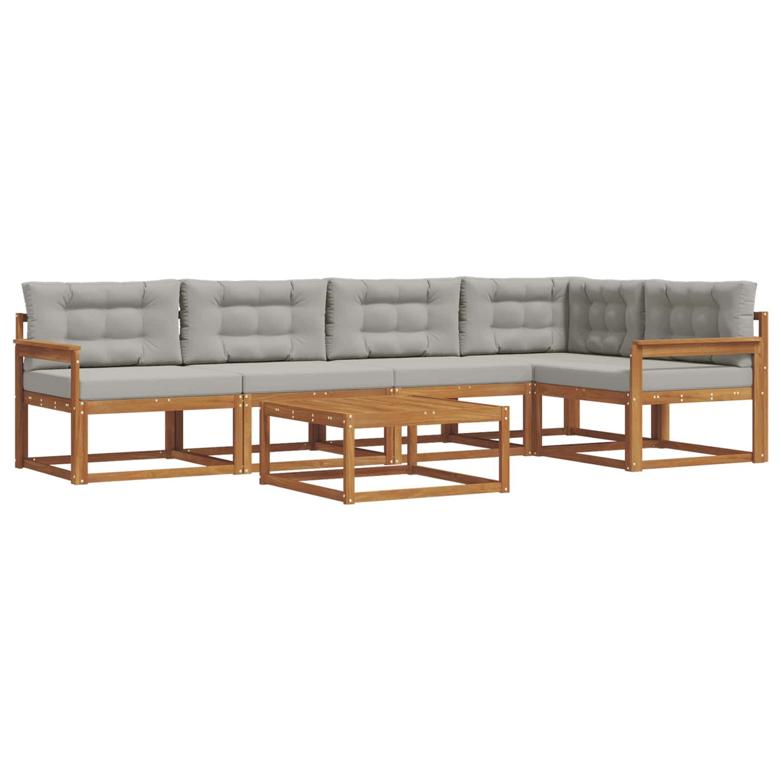 Outdoor-Sofagarnitur mit Kissen 6 pcs Natürlich und Hellgrau