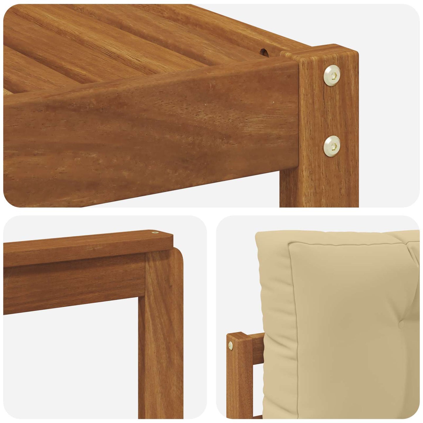 Outdoor-Sofagarnitur mit Kissen 6 pcs Natur und Beige