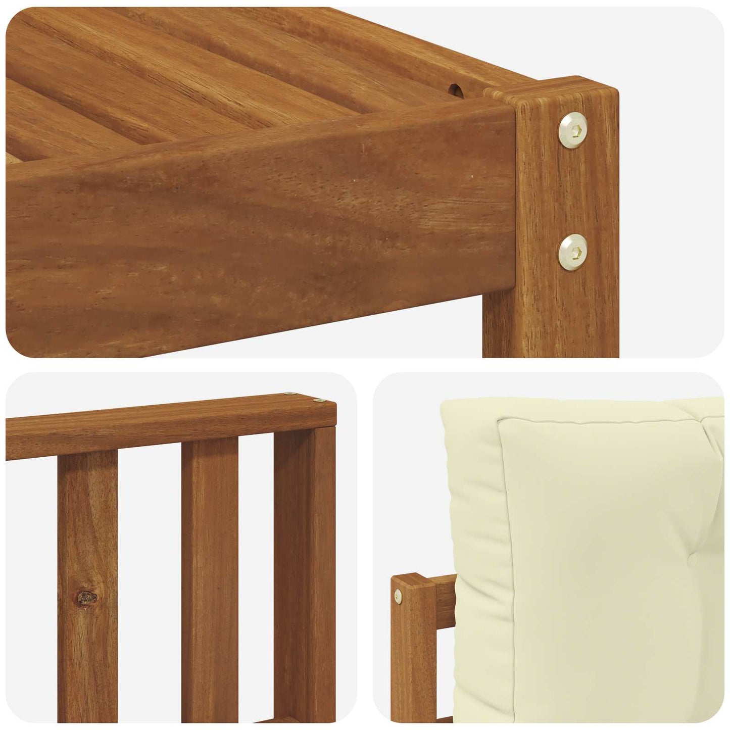 Outdoor-Sofagarnitur mit Kissen 6 pcs Natur und Creme