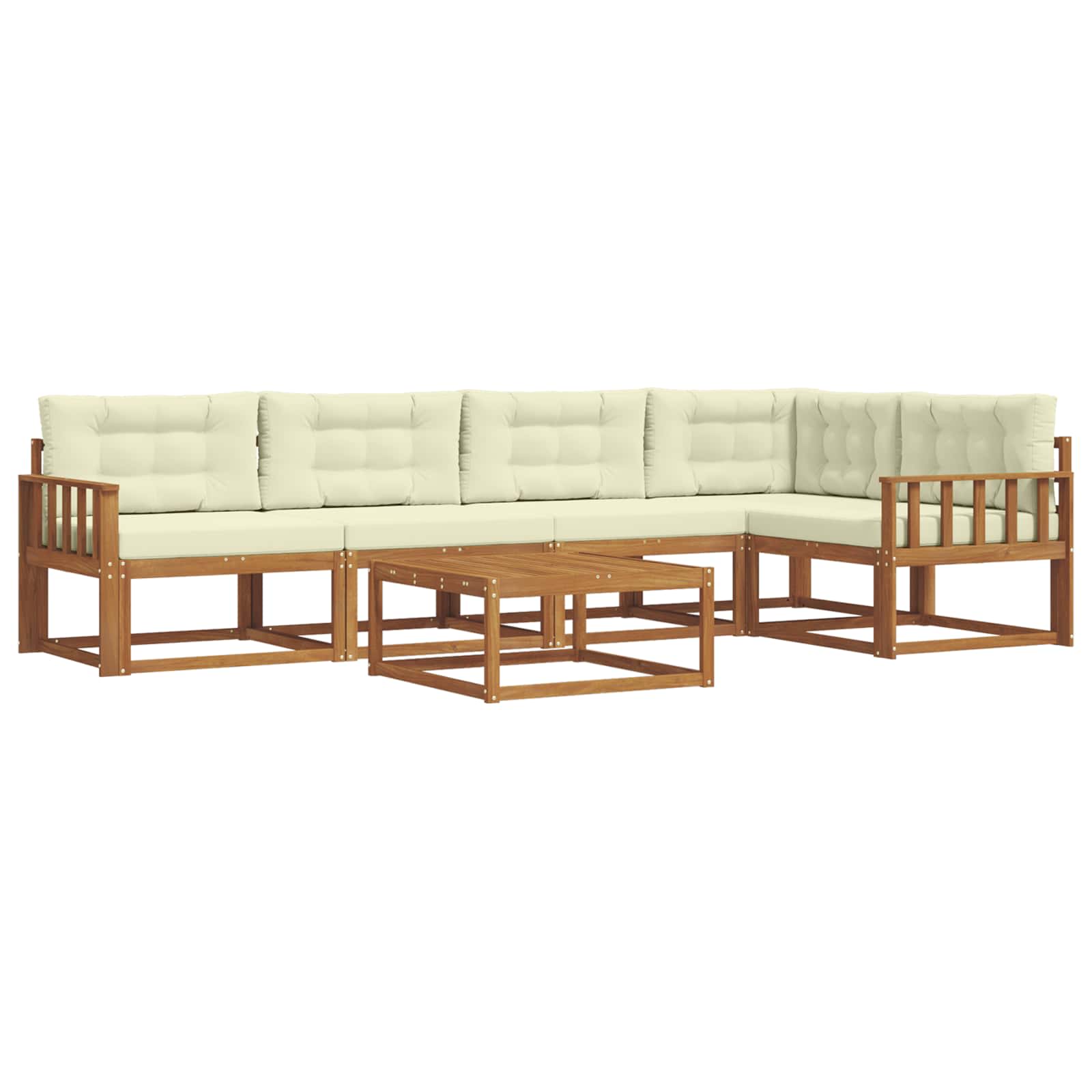 Outdoor-Sofagarnitur mit Kissen 6 pcs Natur und Creme