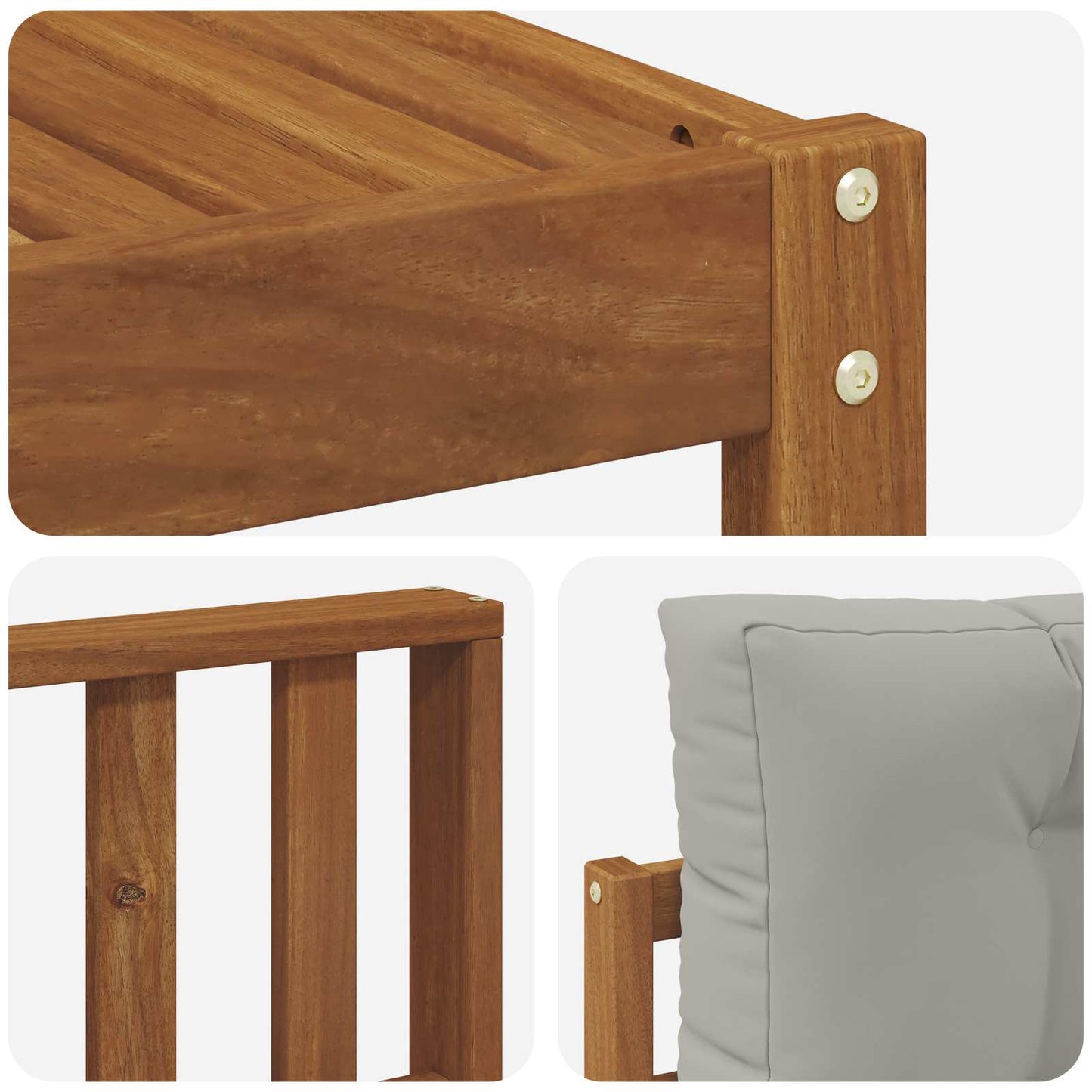Outdoor-Sofagarnitur mit Kissen 6 pcs Natürlich und Hellgrau