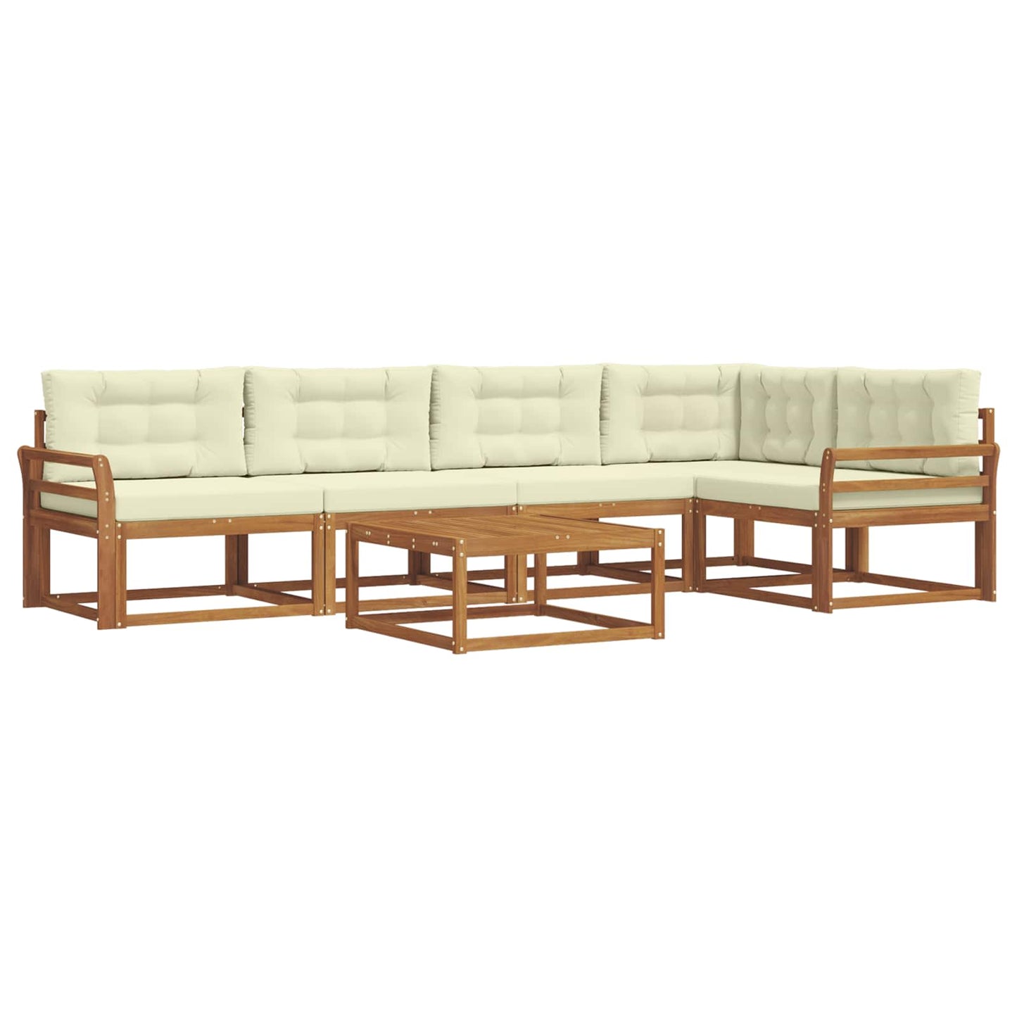 Outdoor-Sofagarnitur mit Kissen 6 pcs Natur und Creme