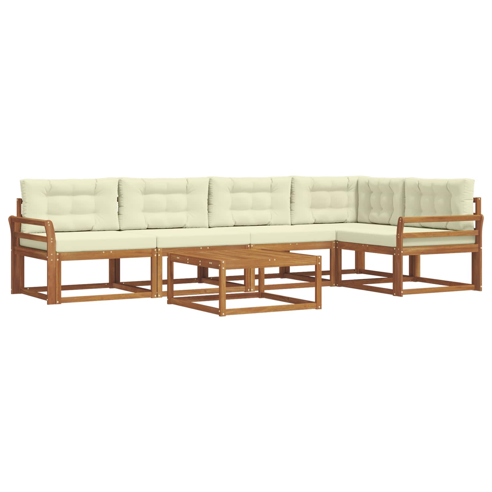 Outdoor-Sofagarnitur mit Kissen 6 pcs Natur und Creme