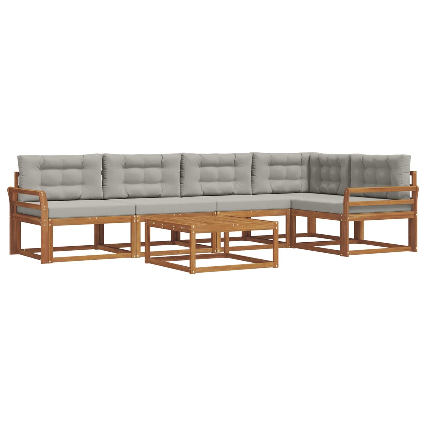 Outdoor-Sofagarnitur mit Kissen 6 pcs Natürlich und Hellgrau