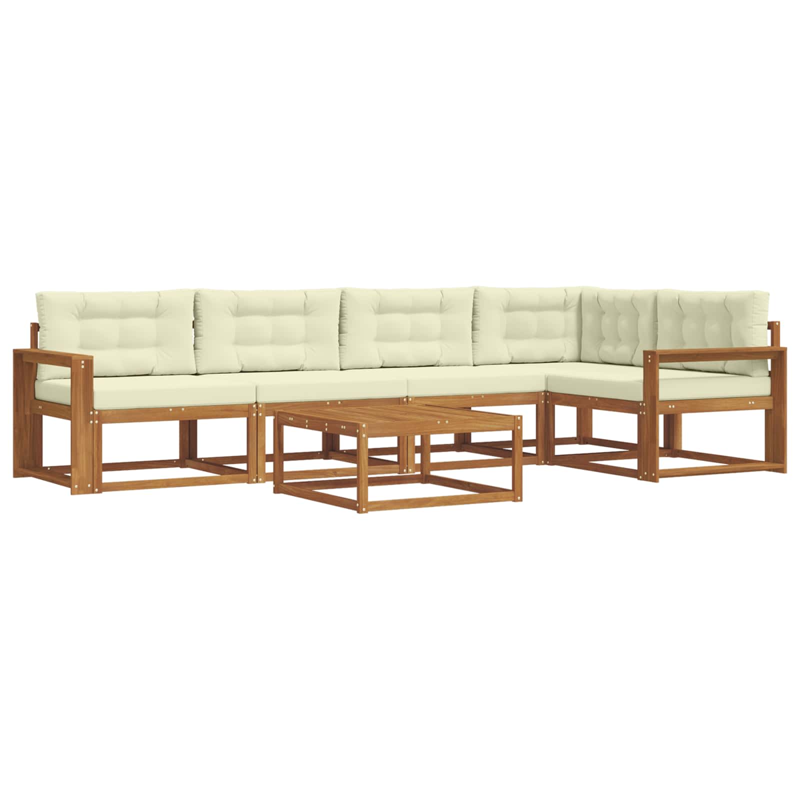 Outdoor-Sofagarnitur mit Kissen 6 pcs Natur und Creme