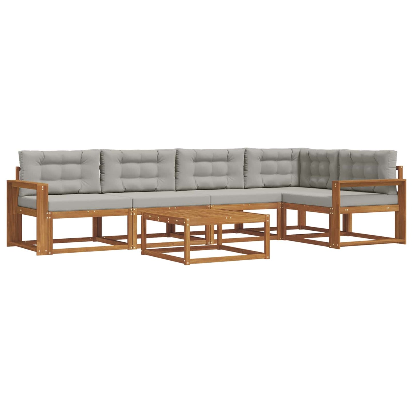 Outdoor-Sofagarnitur mit Kissen 6 pcs Natürlich und Hellgrau