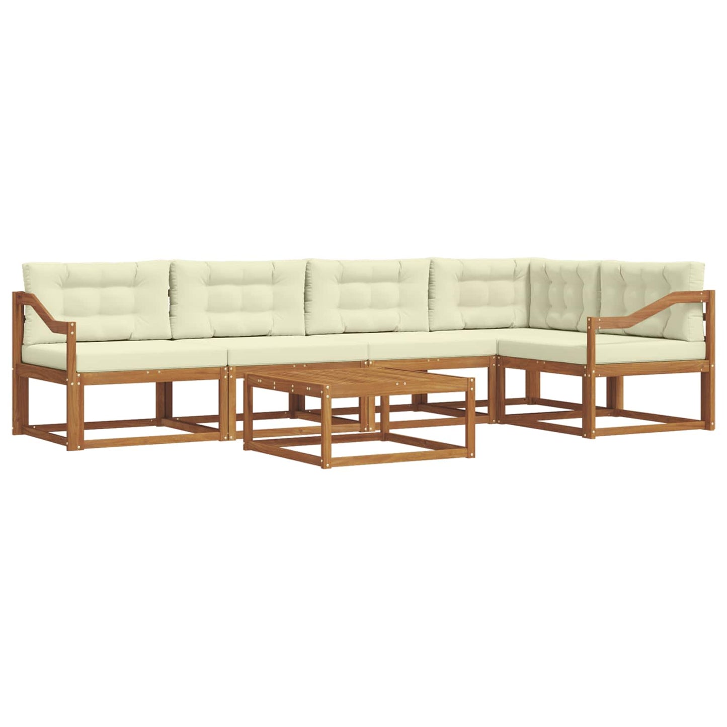 Outdoor-Sofagarnitur mit Kissen 6 pcs Natur und Creme