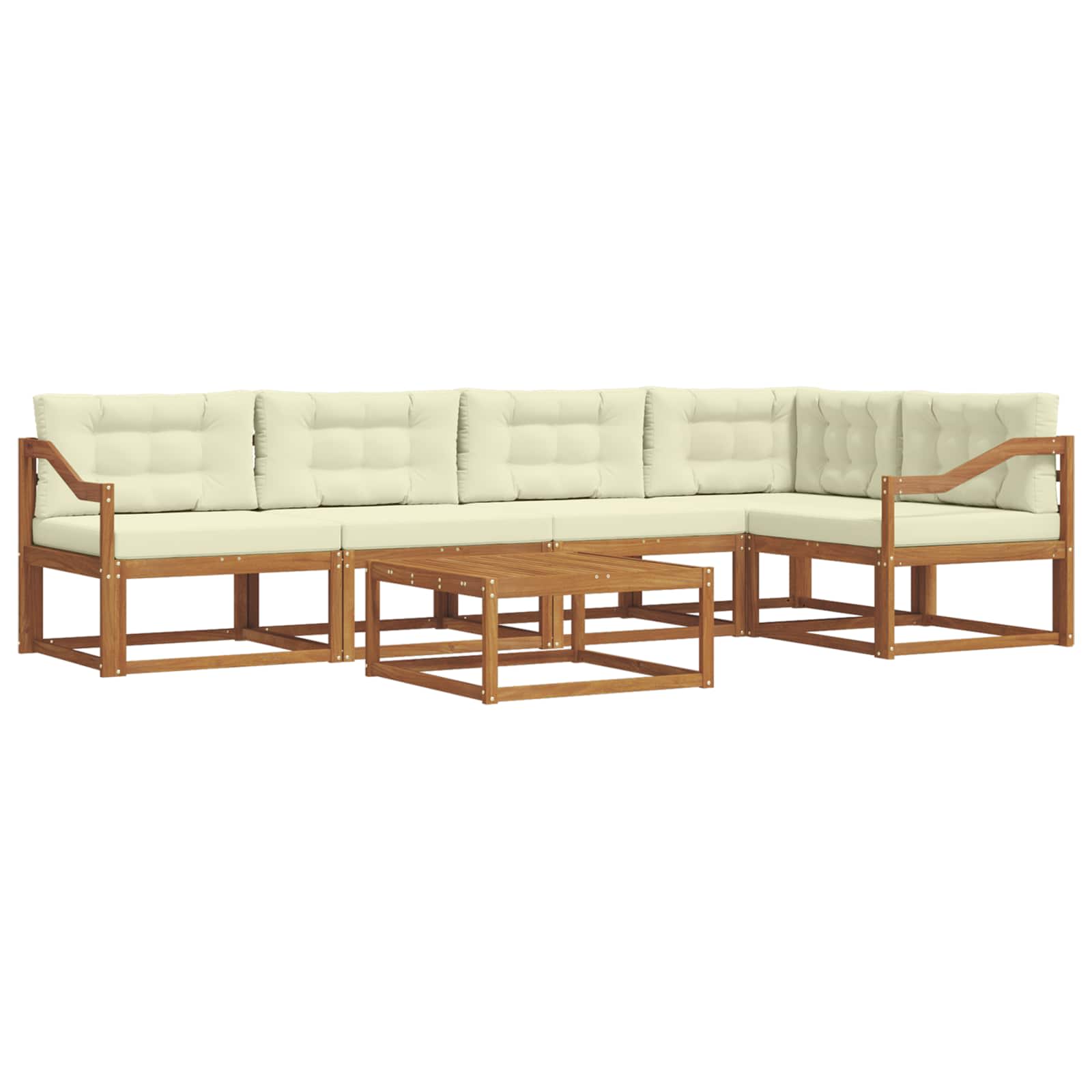 Outdoor-Sofagarnitur mit Kissen 6 pcs Natur und Creme