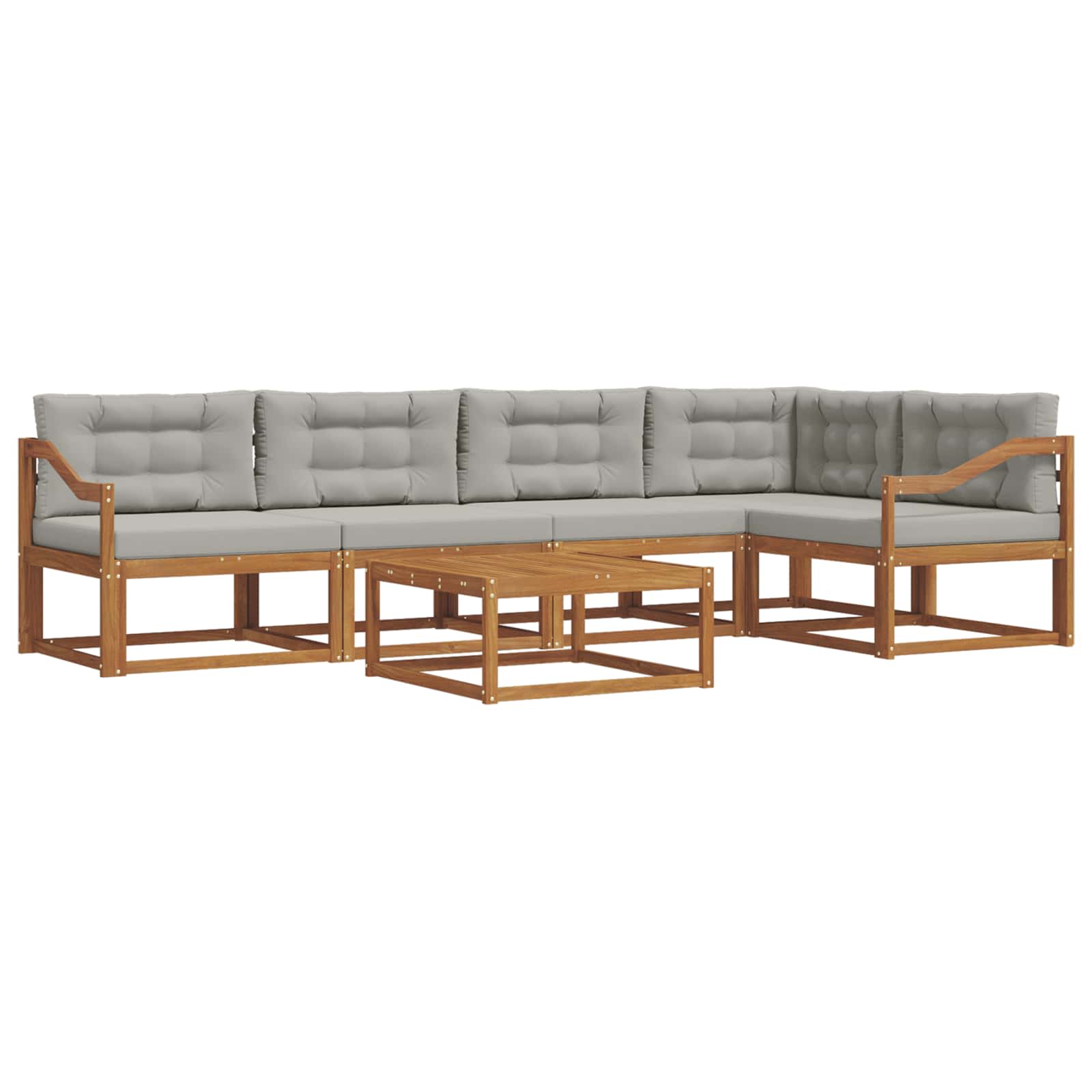 Outdoor-Sofagarnitur mit Kissen 6 pcs Natürlich und Hellgrau