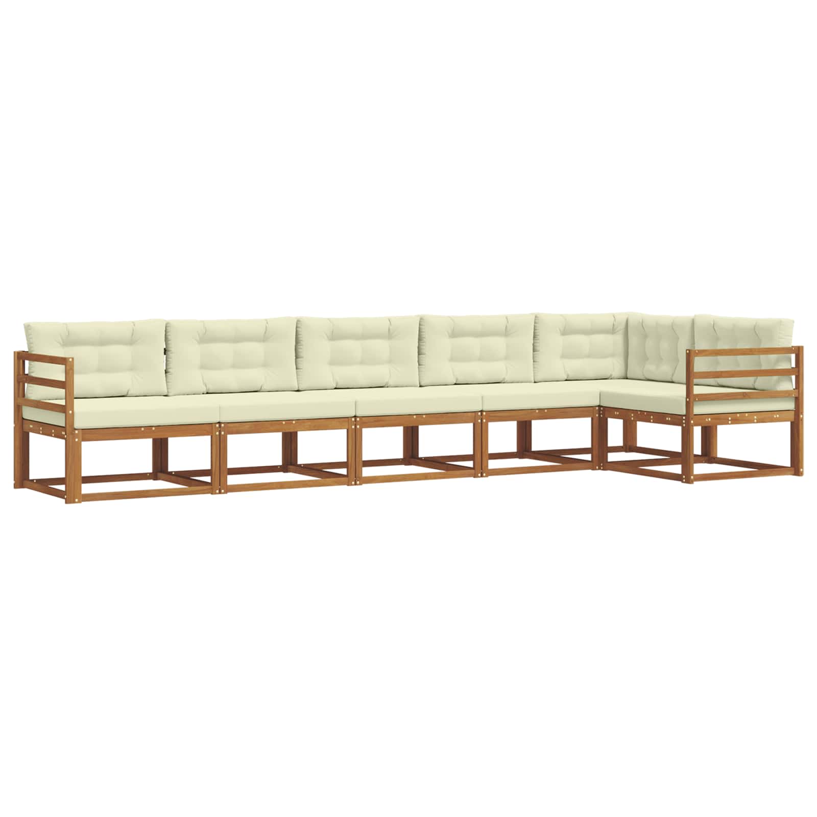 Outdoor-Sofagarnitur 6 stk. Natur und Creme