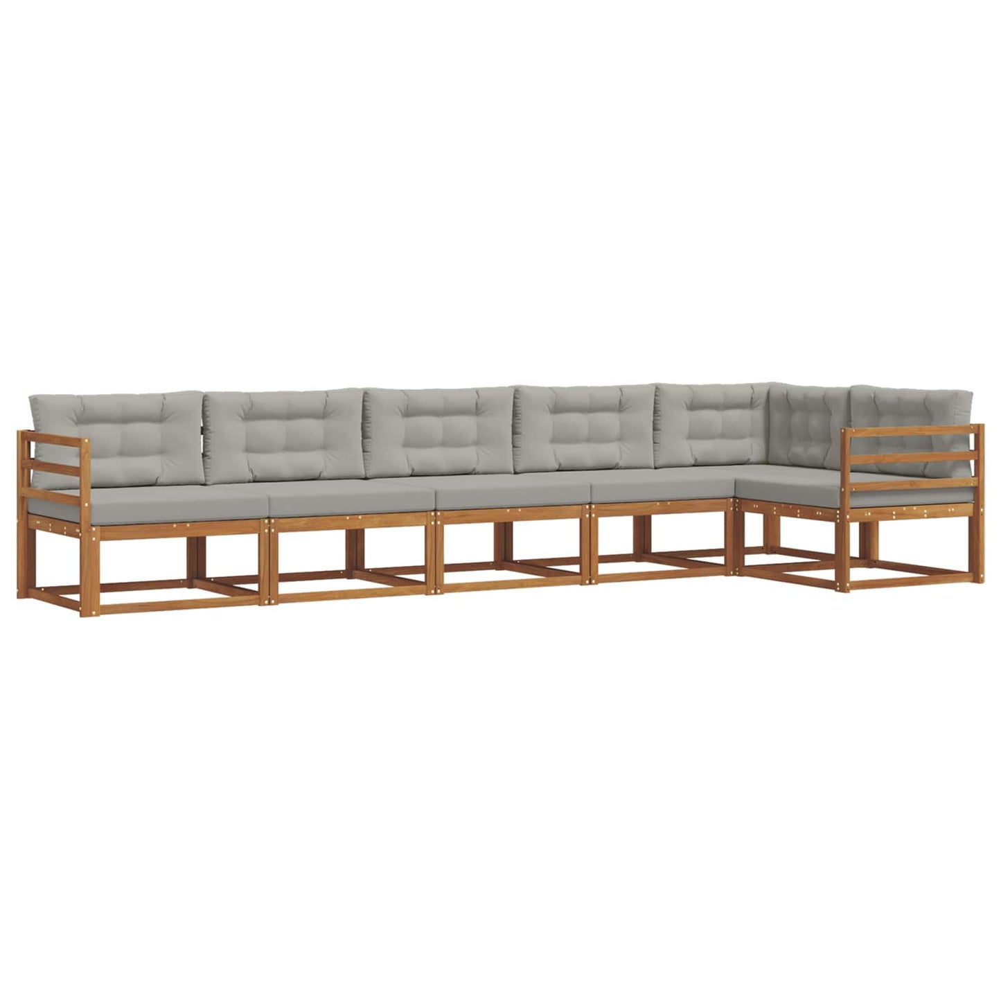 Outdoor-Sofagarnitur mit Kissen 6 pcs Natürlich und Hellgrau