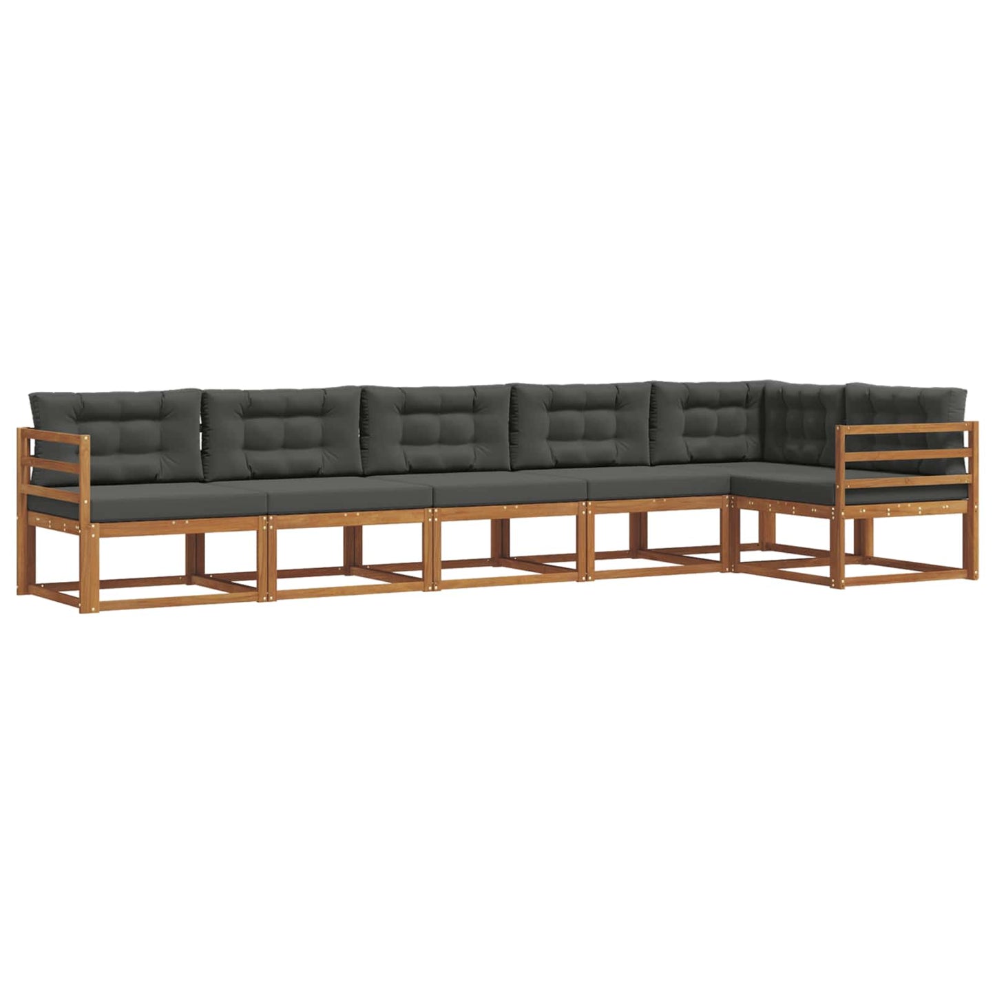Outdoor-Sofagarnitur 6 stk. Natur und Anthrazit