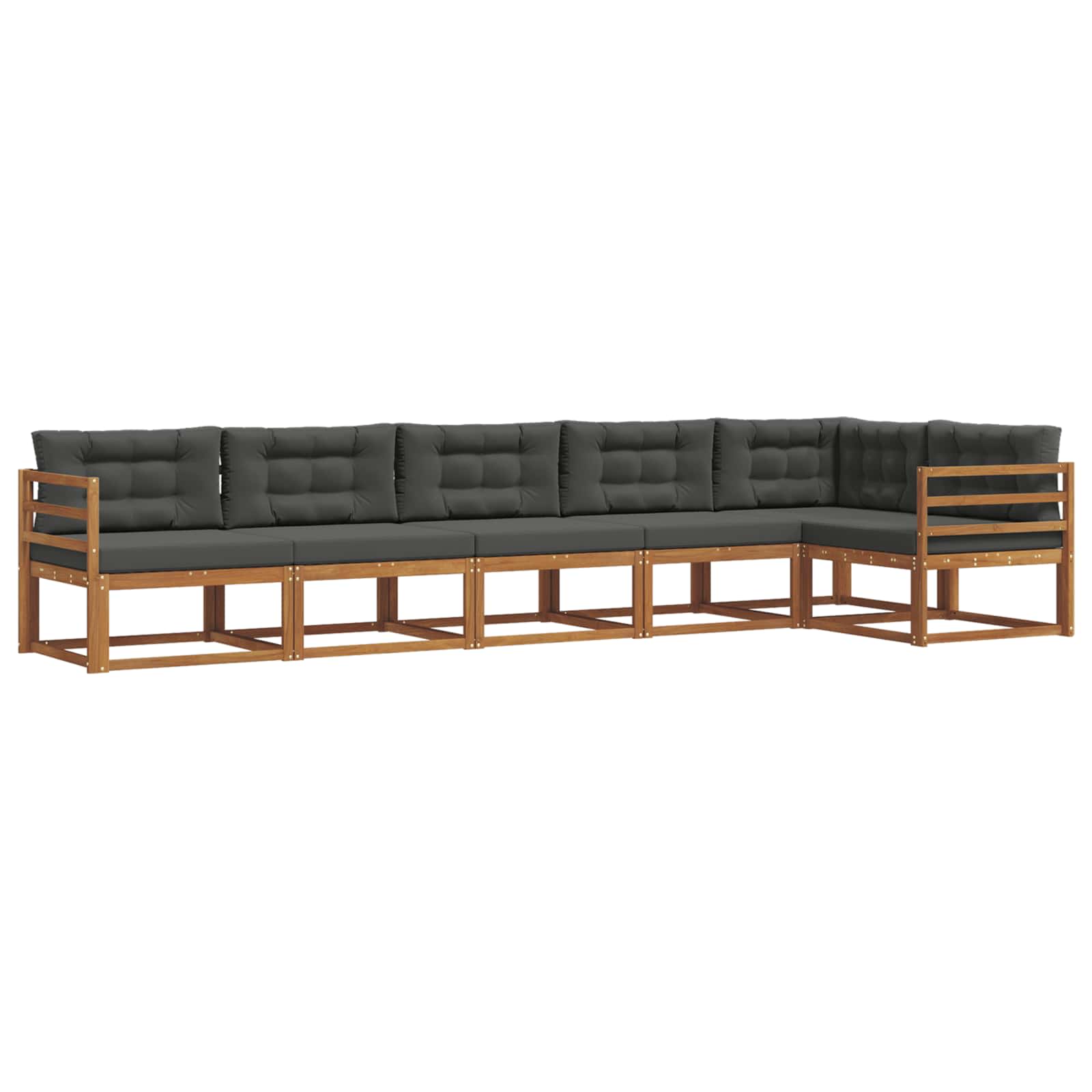 Outdoor-Sofagarnitur 6 stk. Natur und Anthrazit