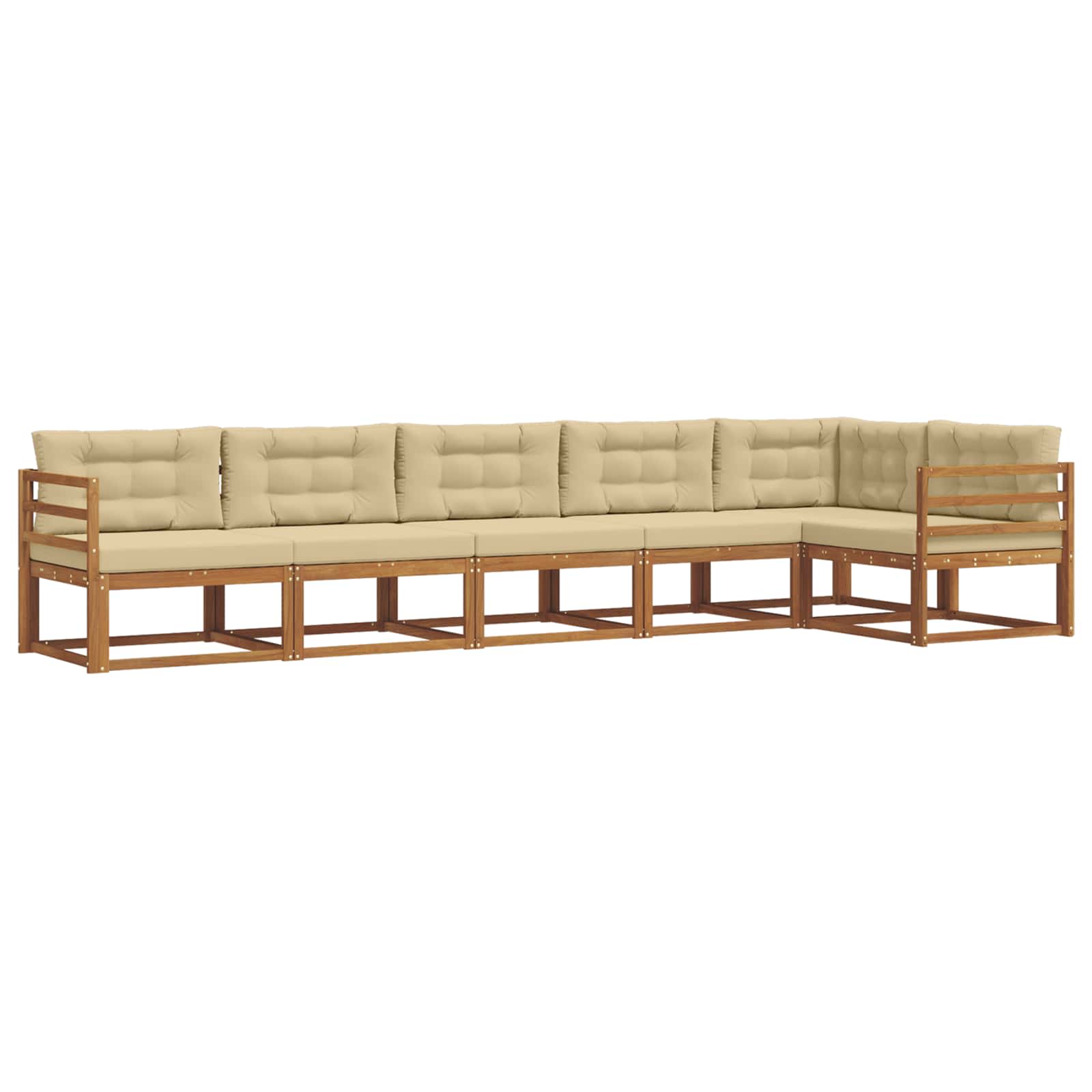 Outdoor-Sofagarnitur 6 stk. Natur und Beige
