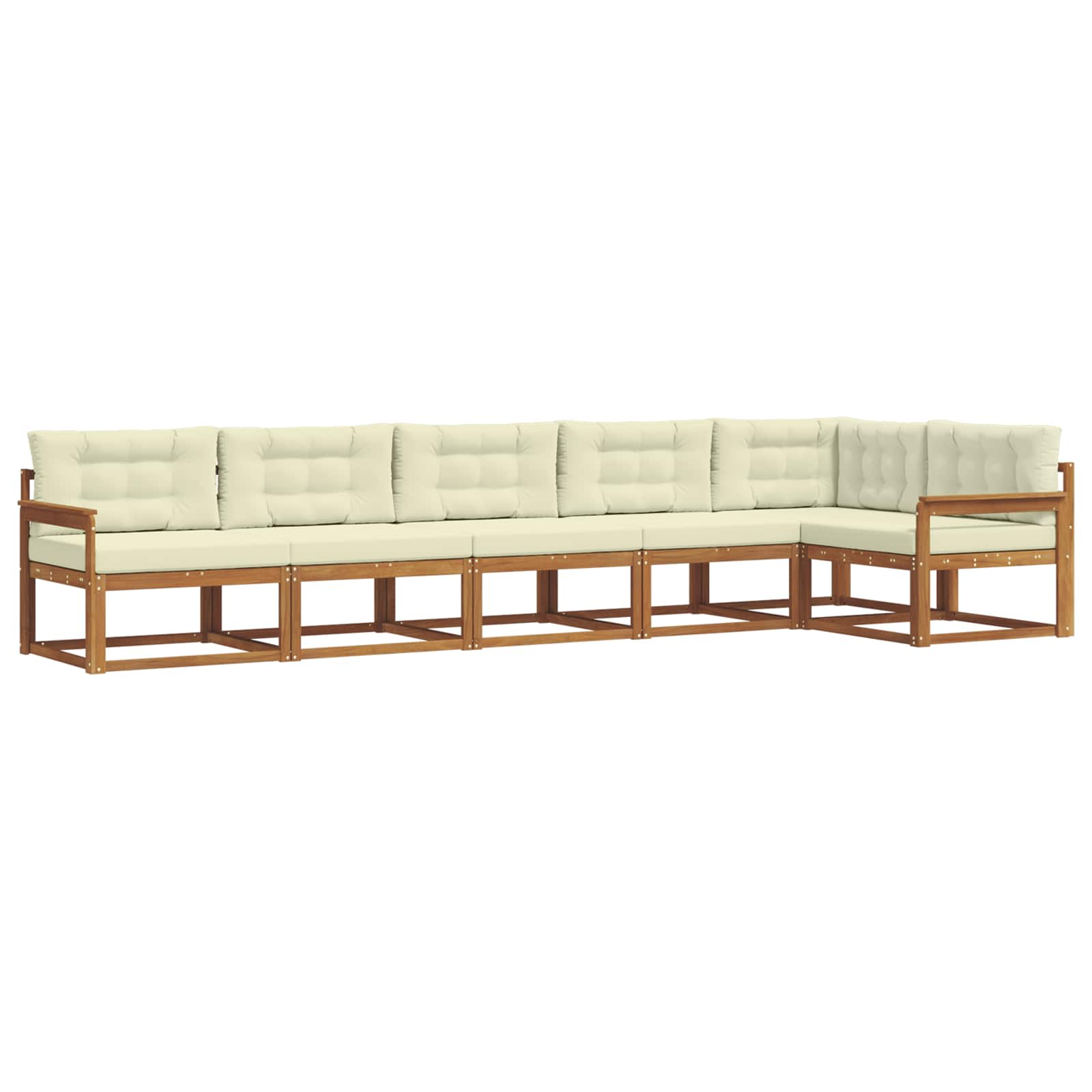 Outdoor-Sofagarnitur 6 stk. Natur und Creme
