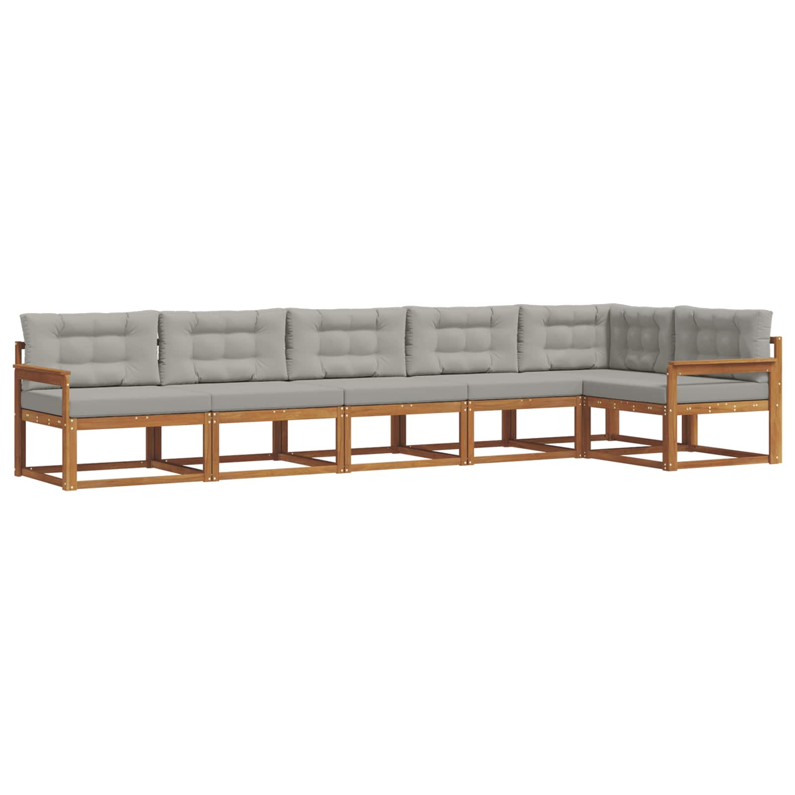 Outdoor-Sofagarnitur mit Kissen 6 pcs Natürlich und Hellgrau