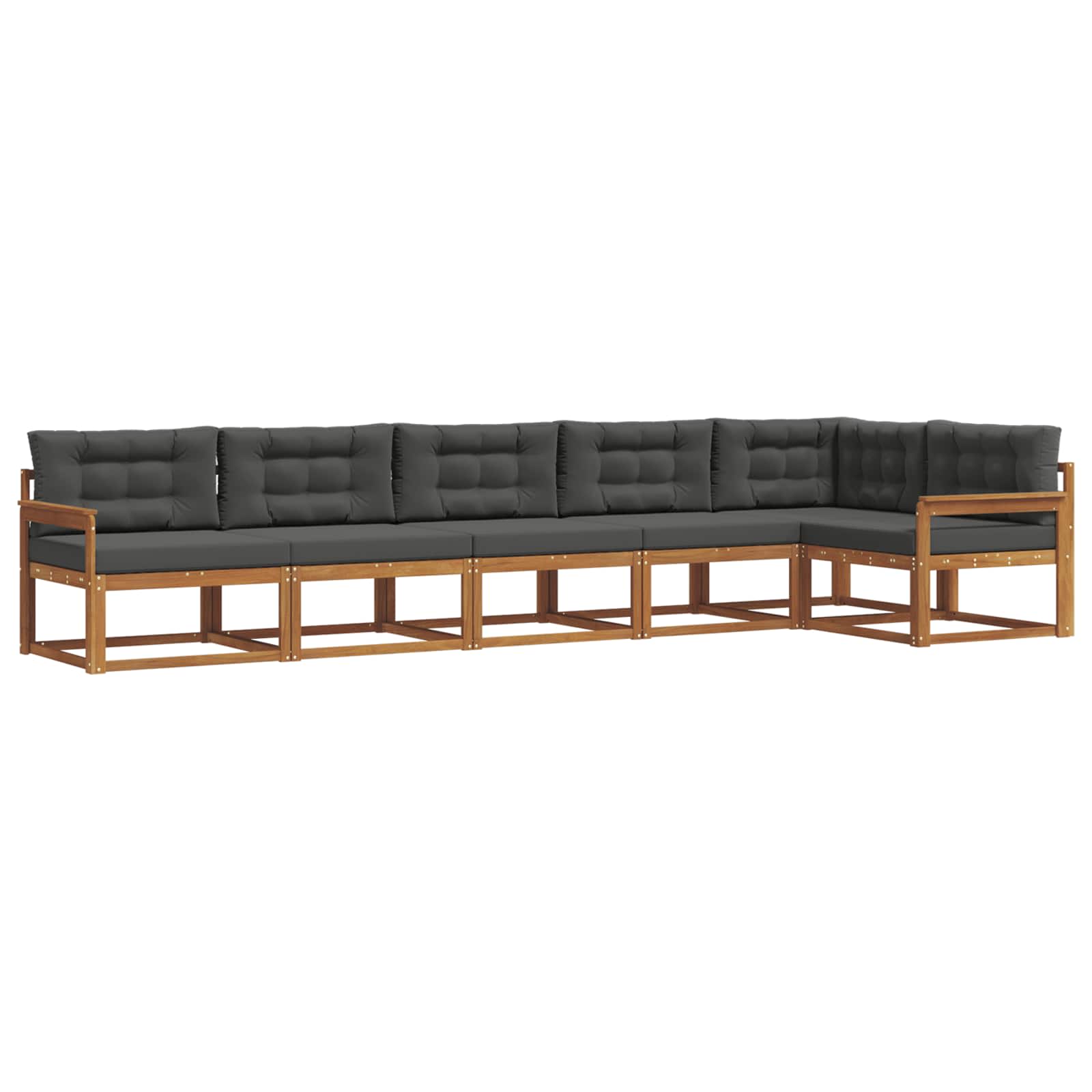 Outdoor-Sofagarnitur 6 stk. Natur und Anthrazit