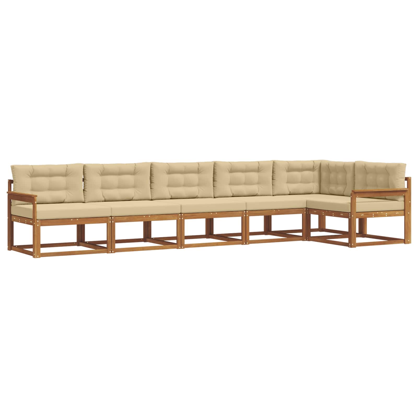 Outdoor-Sofagarnitur 6 stk. Natur und Beige