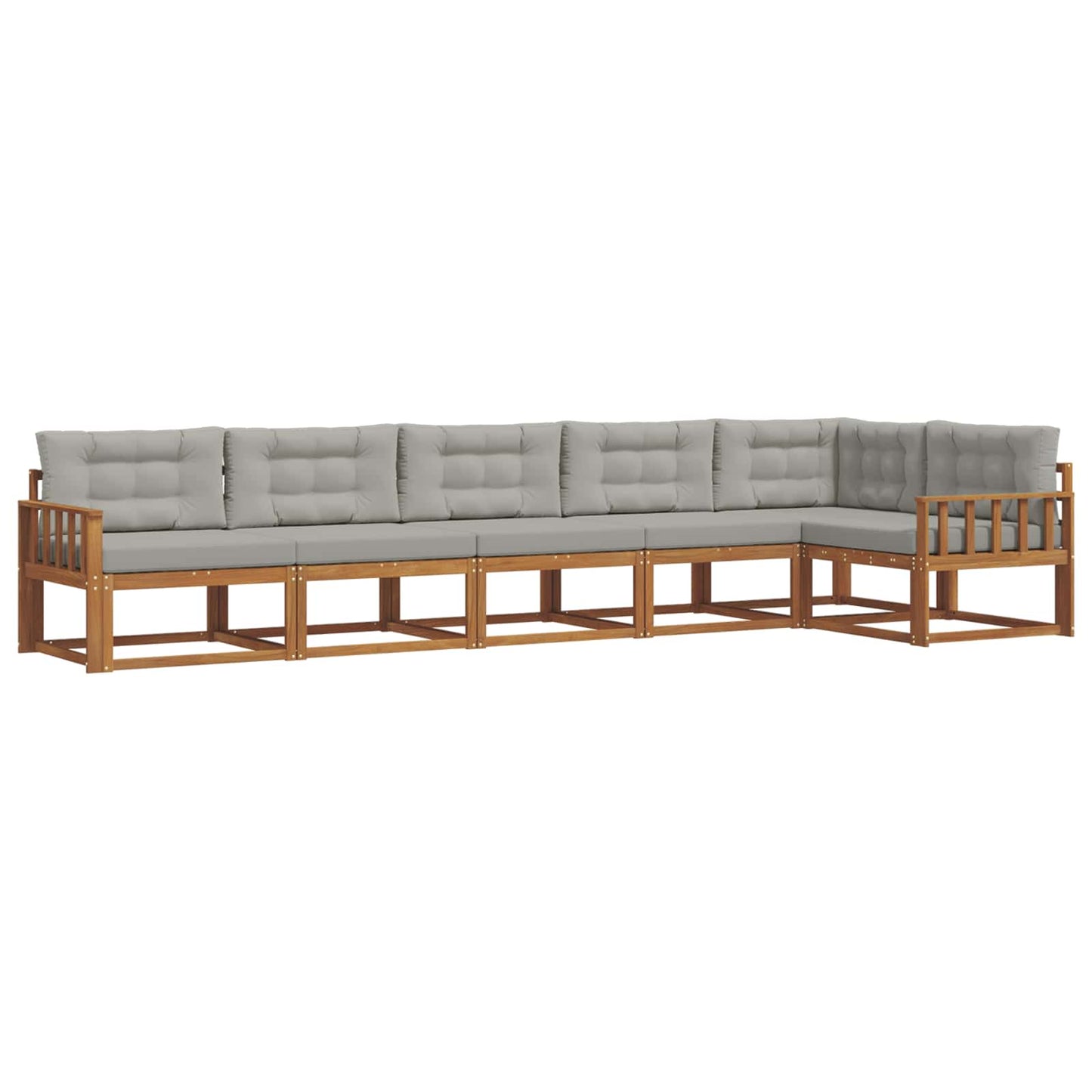 Outdoor-Sofagarnitur mit Kissen 6 pcs Natürlich und Hellgrau
