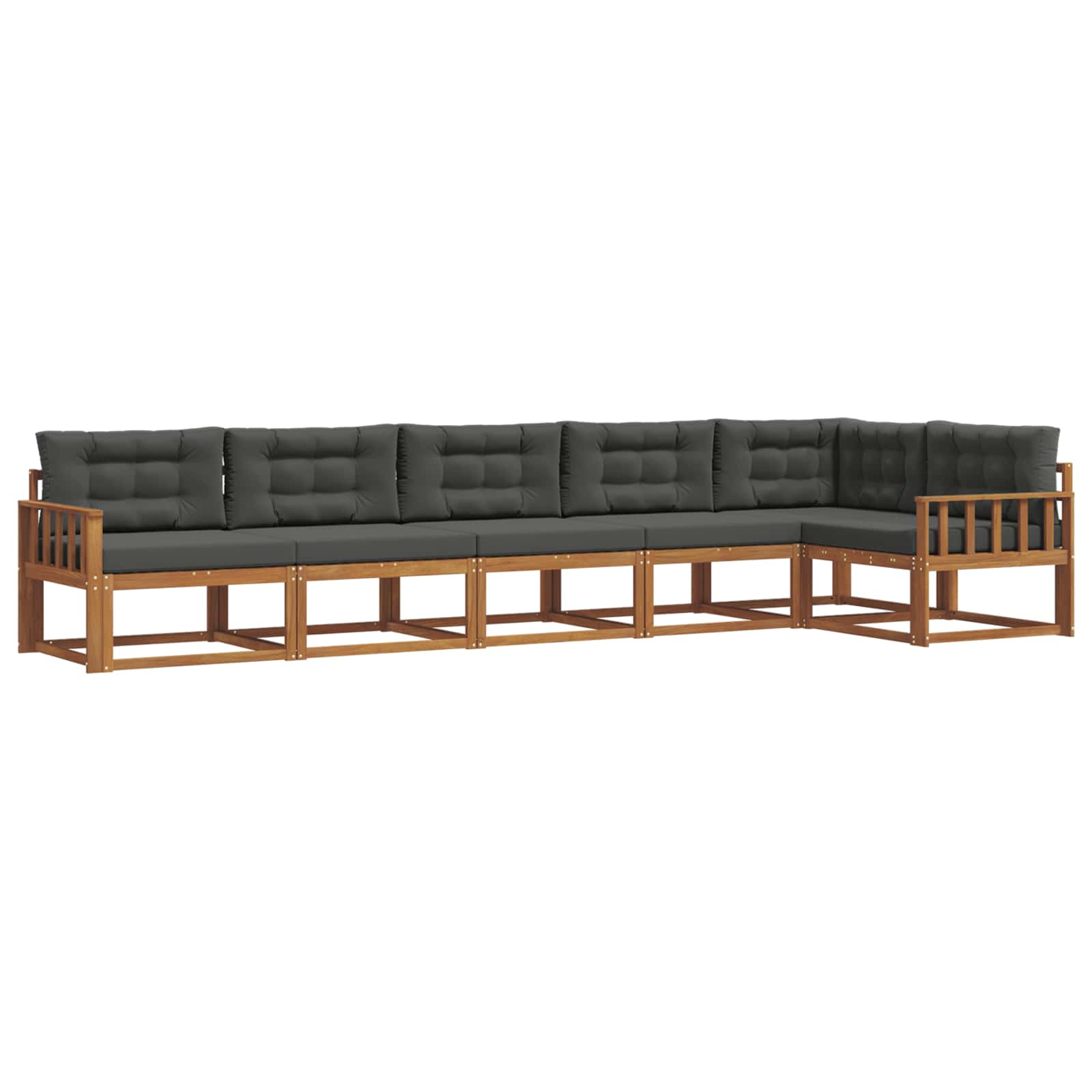 Outdoor-Sofagarnitur 6 stk. Natur und Anthrazit