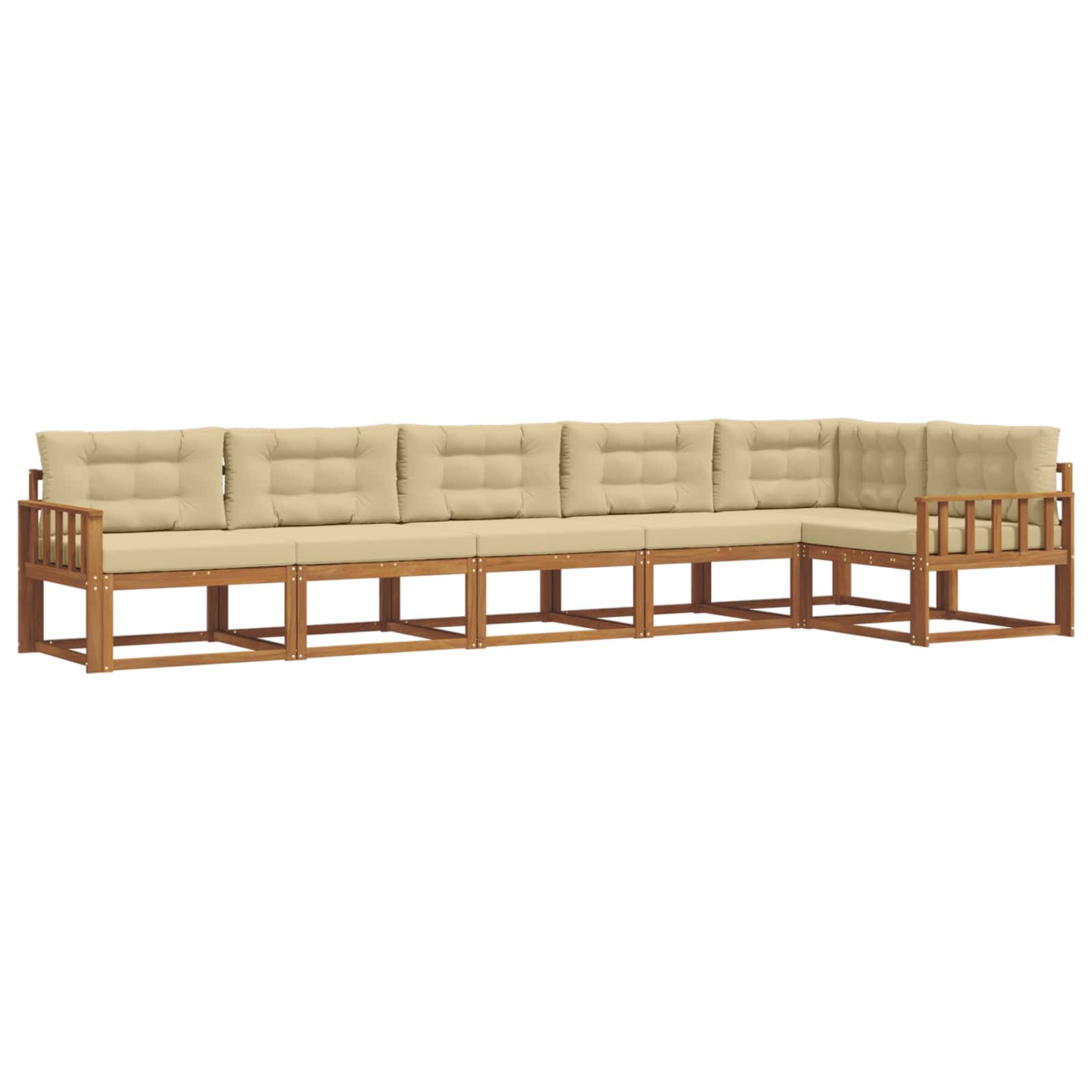 Outdoor-Sofagarnitur 6 stk. Natur und Beige