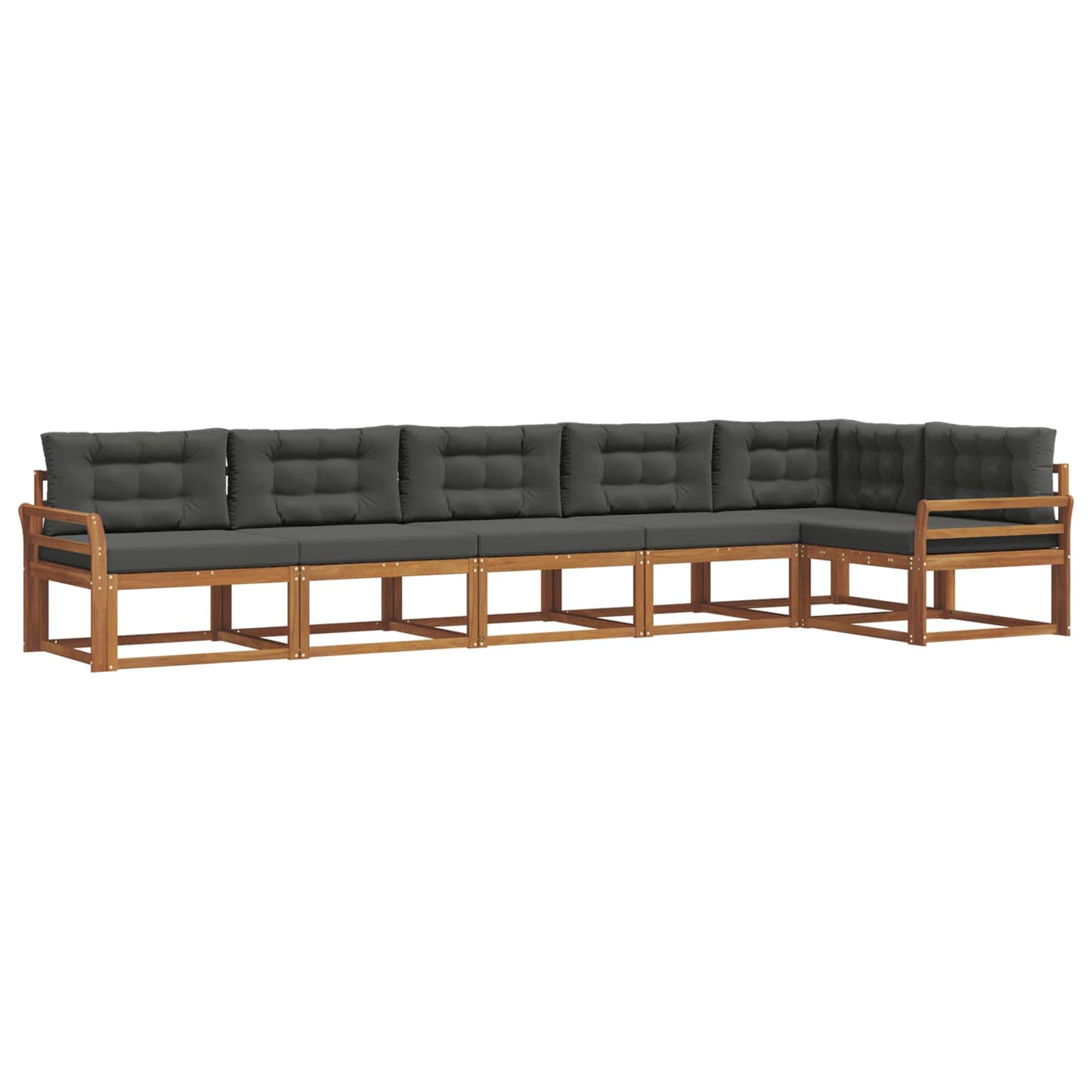 Outdoor-Sofagarnitur 6 stk. Natur und Anthrazit
