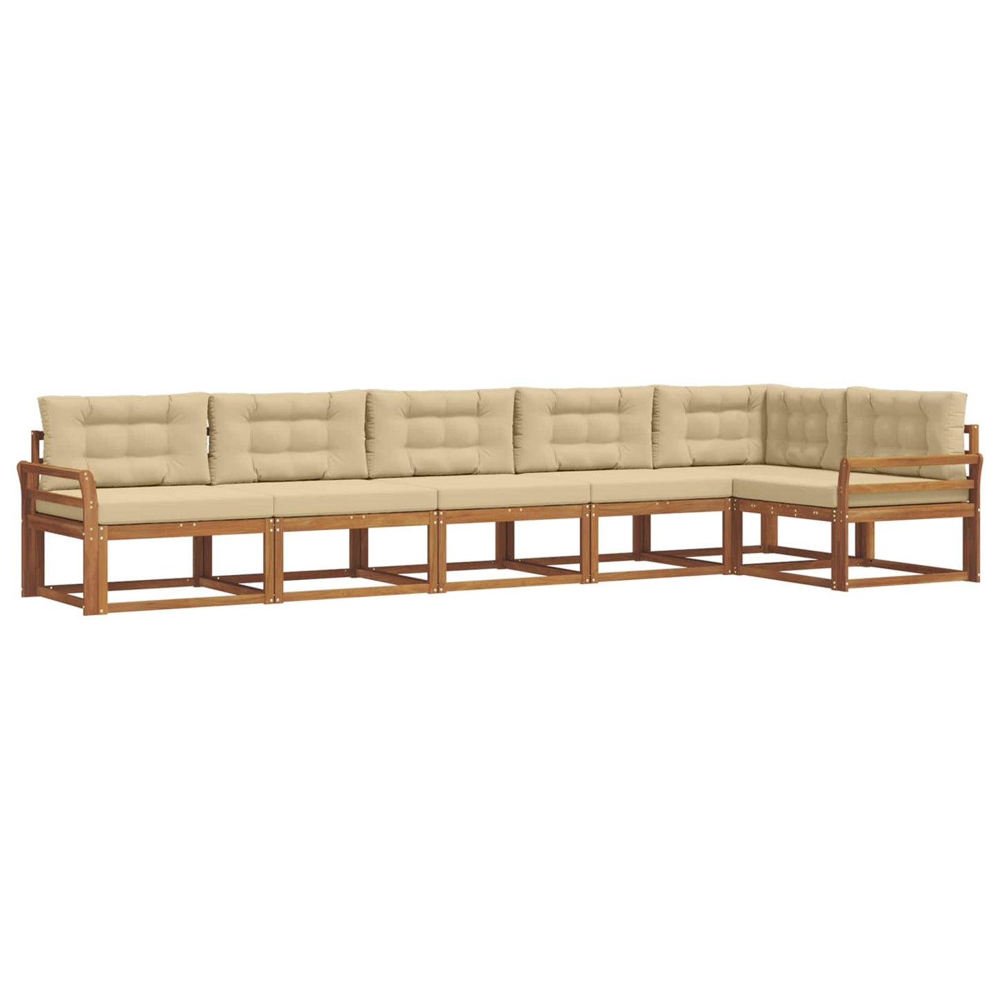 Outdoor-Sofagarnitur 6 stk. Natur und Beige