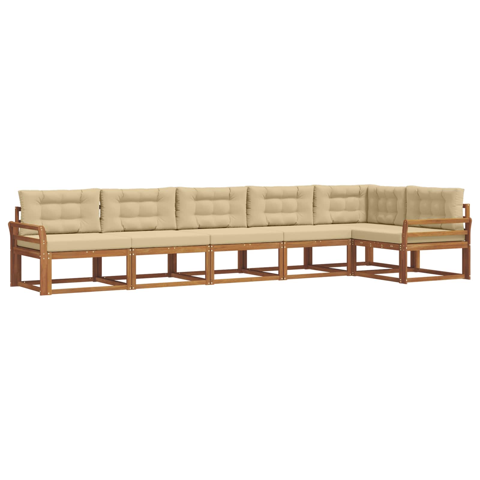 Outdoor-Sofagarnitur 6 stk. Natur und Beige