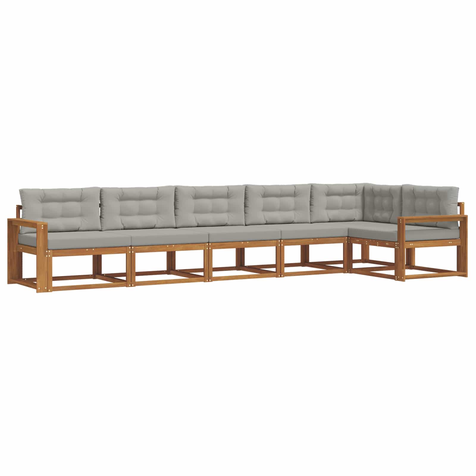 Outdoor-Sofagarnitur mit Kissen 6 pcs Natürlich und Hellgrau