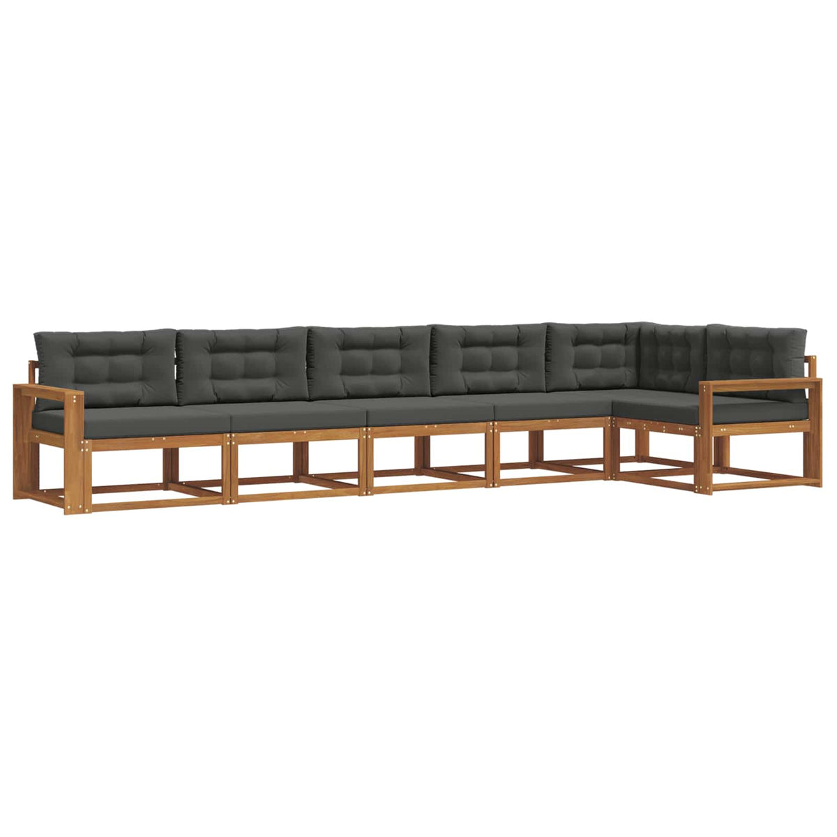 Outdoor-Sofagarnitur 6 stk. Natur und Anthrazit