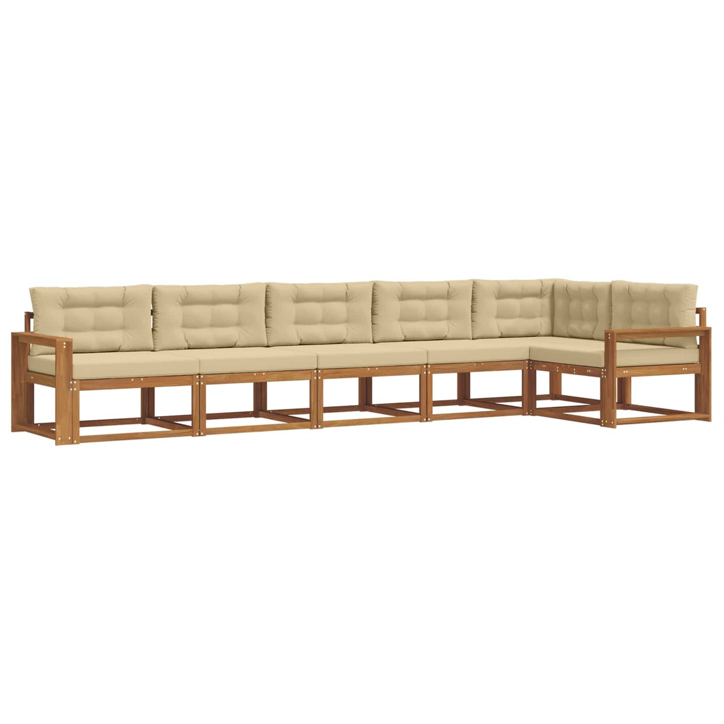 Outdoor-Sofagarnitur 6 stk. Natur und Beige