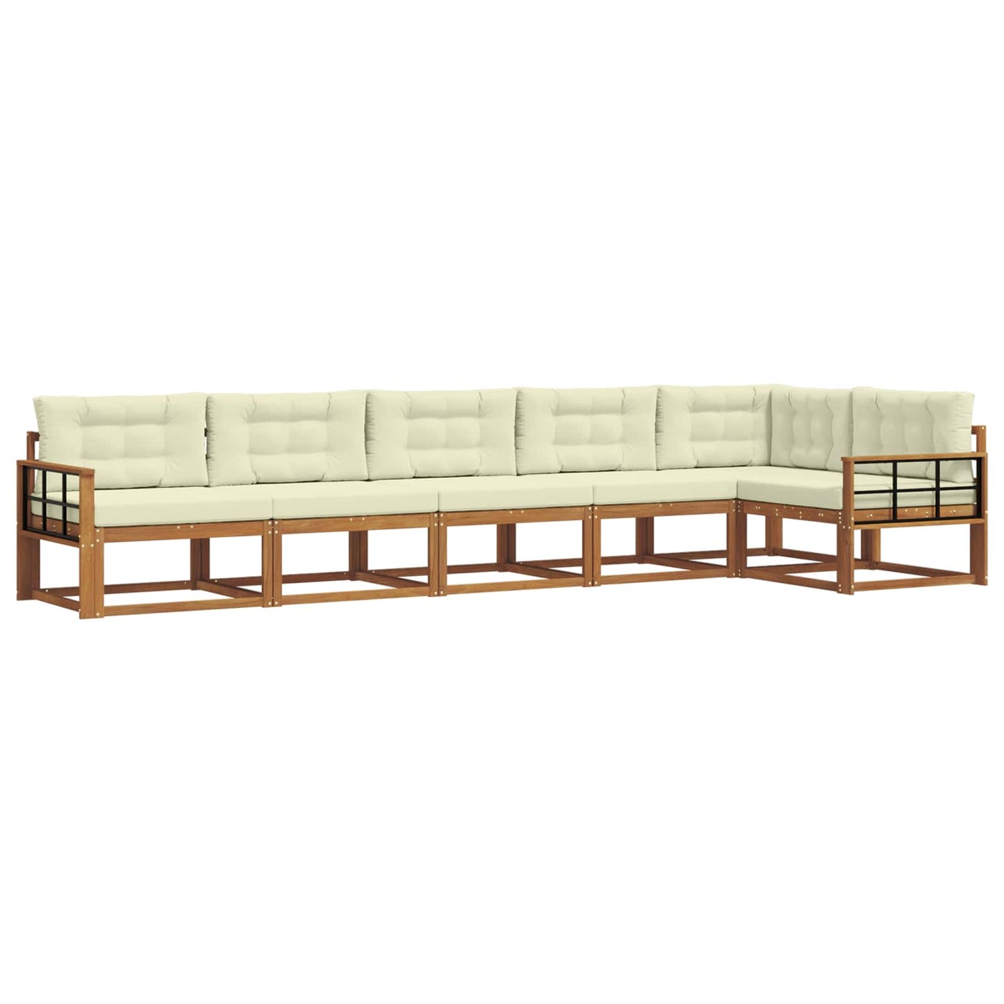 Outdoor-Sofagarnitur mit Kissen 6 pcs Natur und Creme