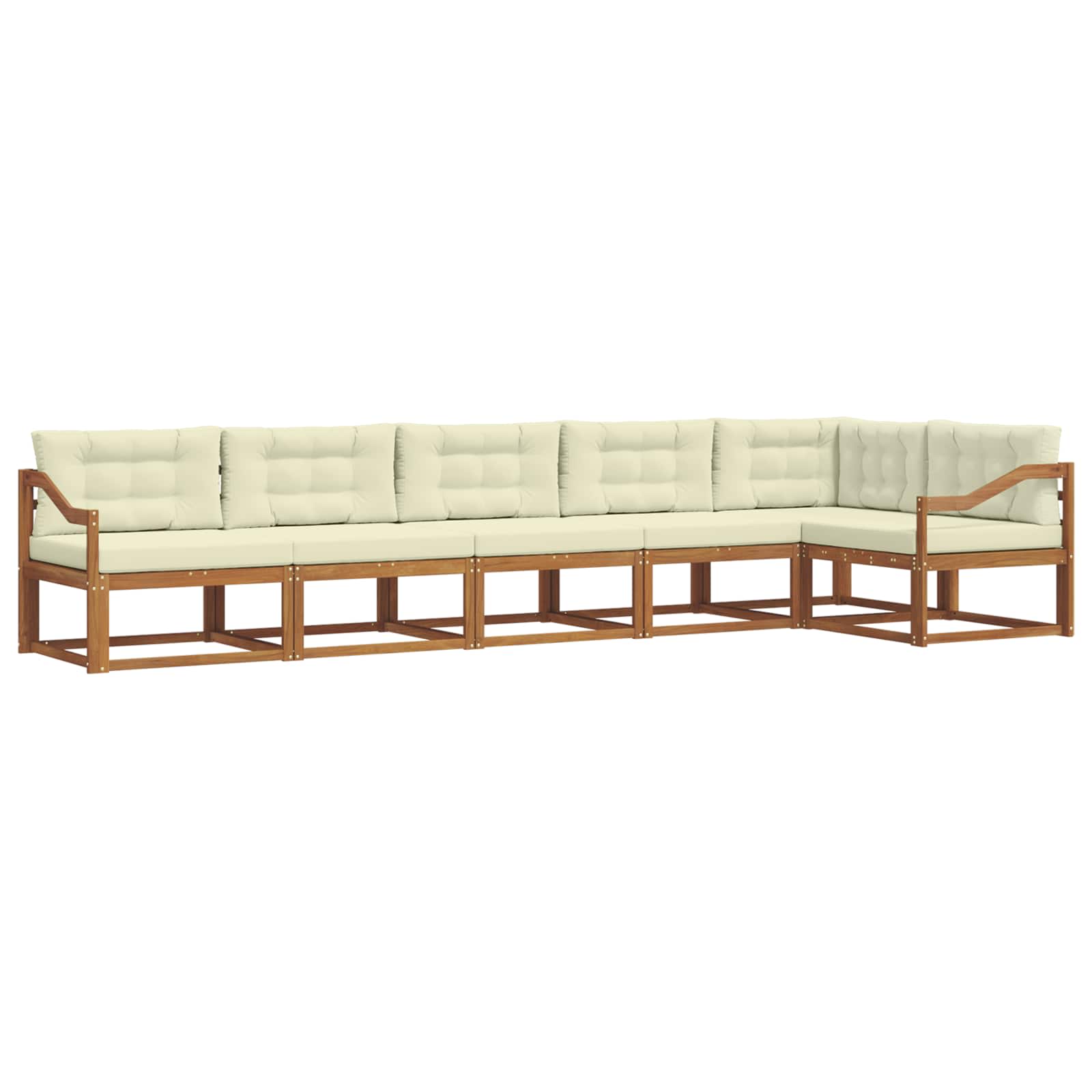 Outdoor-Sofagarnitur 6 stk. Natur und Creme