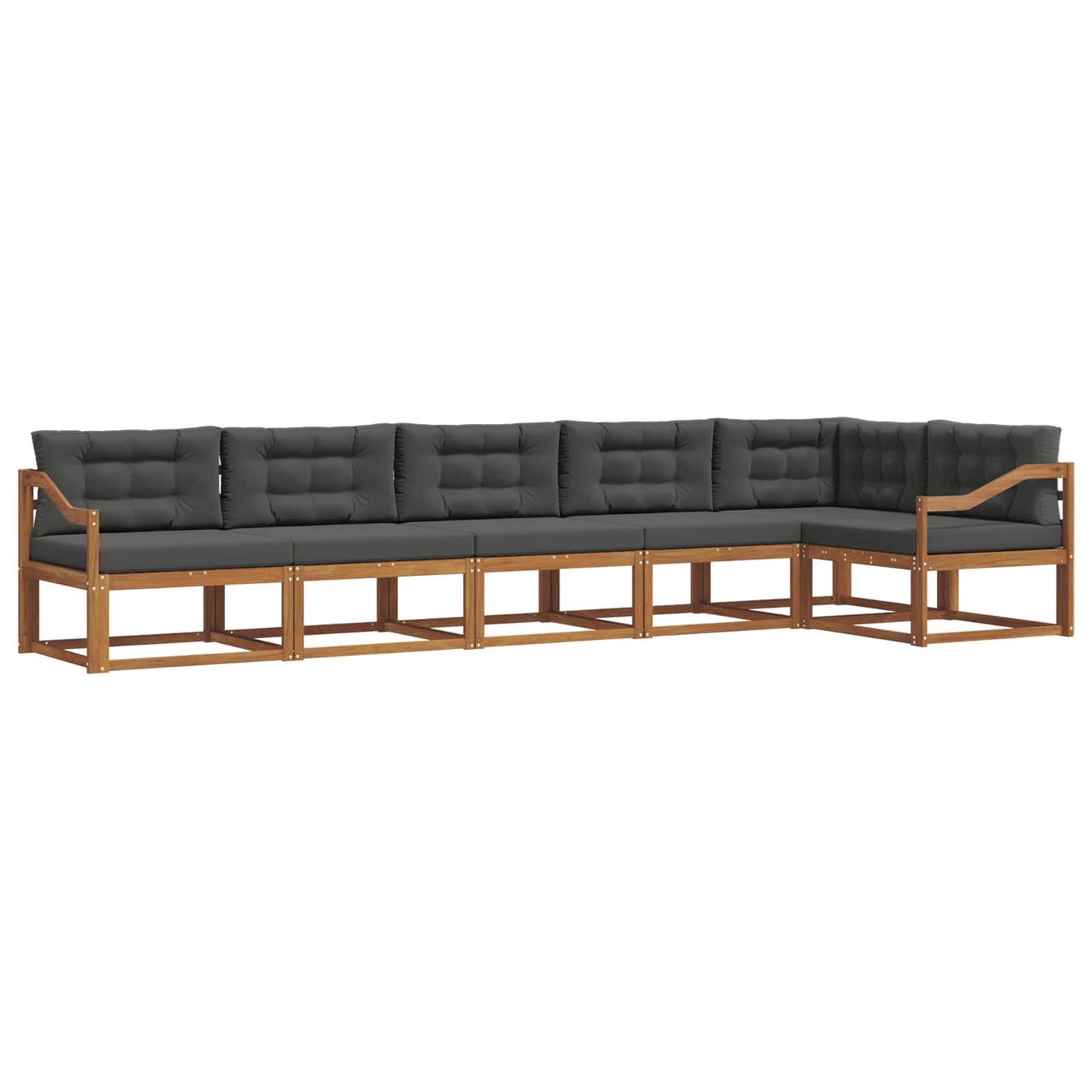 Outdoor-Sofagarnitur 6 stk. Natur und Anthrazit
