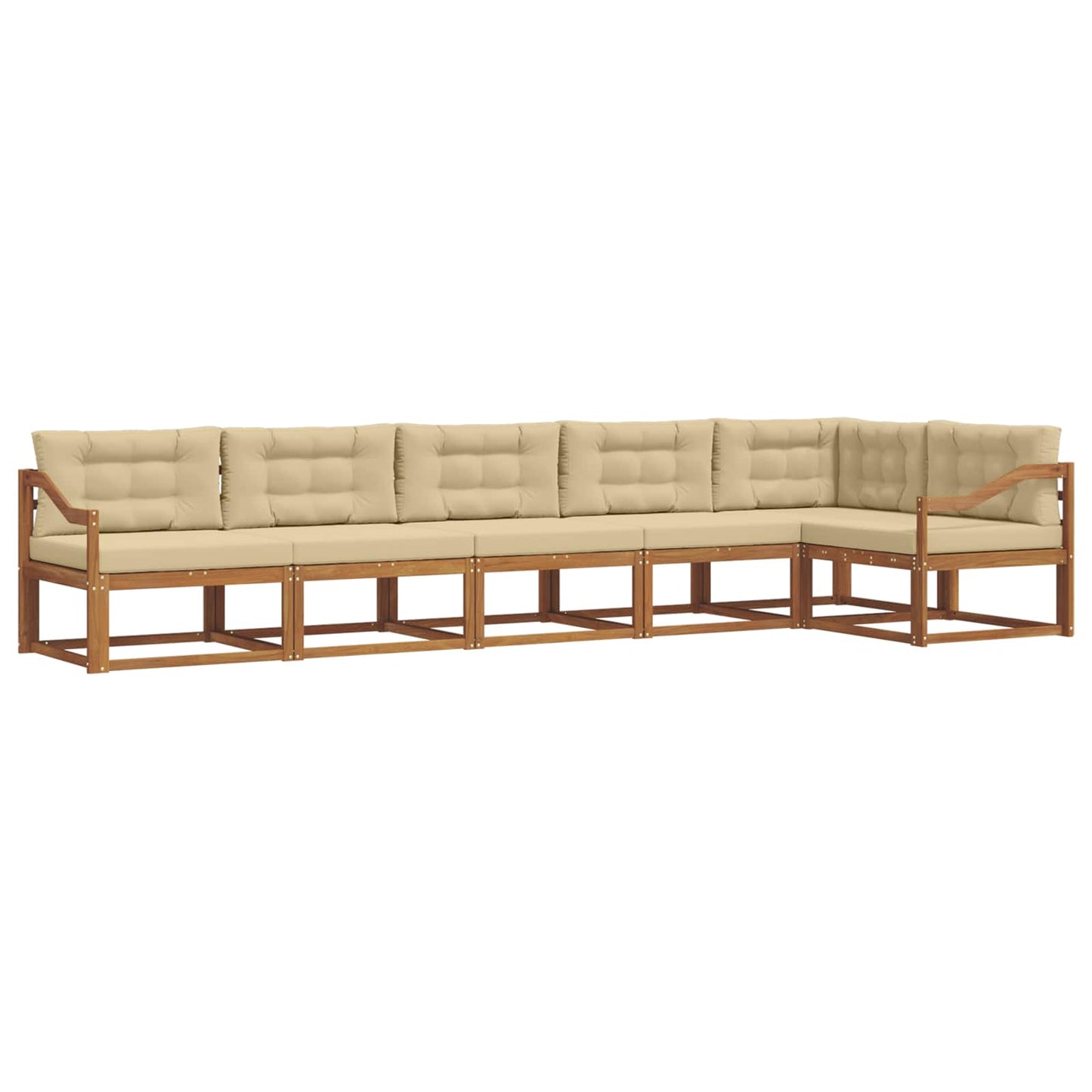 Outdoor-Sofagarnitur 6 stk. Natur und Beige